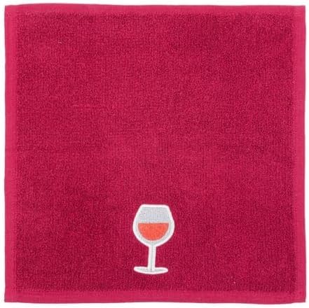 MUkitchen Cotton Dish Cloth Set with Scrubber, 12x12 in, 2 Pack (Wine)