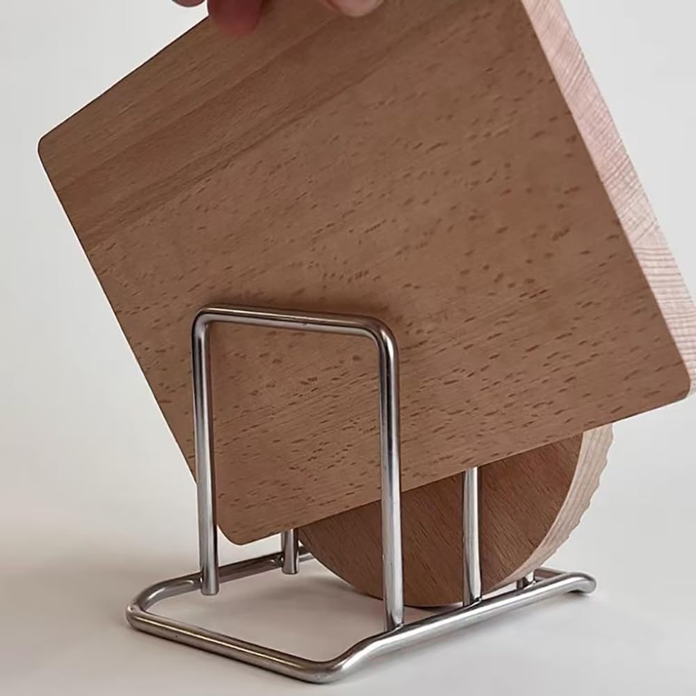 Stainless Steel Cutting Board Organizer,Cutting Board Holder Stand,Pot Lid Organizer, Kitchen Storage Rack for Lids and Boards,Cutting Board Stand for Countertop,Space-Saving Rack Organizer