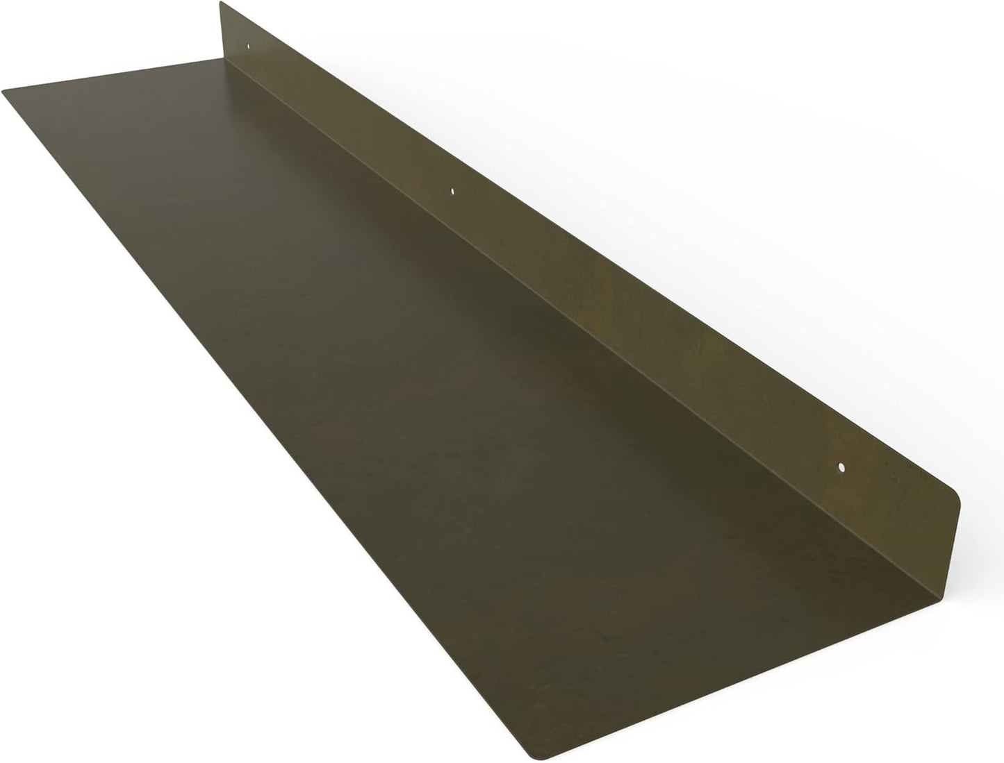 DIY CARTEL Linear Floating Shelf - Forged Raw Blackened Steel - Industrial Heavy Duty Metal Wall Mounted Modern Rustic Shelf - Made in The USA (36-inch x 8-inch)