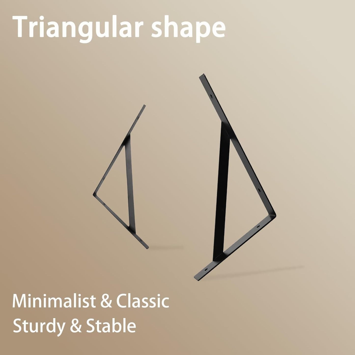 DINZI LVJ Deep Floating Shelves, 16" W x 12" D Wall Shelves Set of 2, Wide Display Shelf Wall Mounted with Brackets, Easy-to-Install Wall Bookshelf for Living Room, Bathroom, Bedroom, Espresso