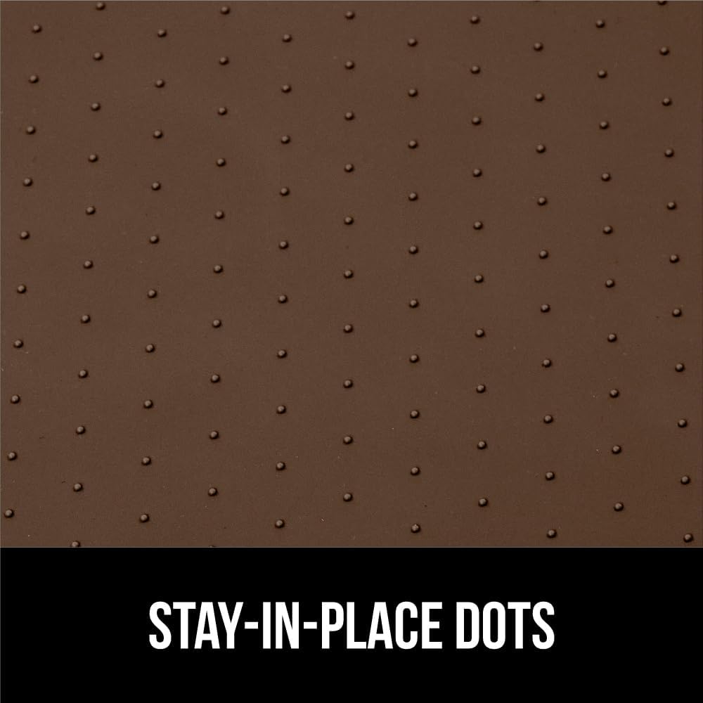 GORILLA GRIP Waterproof Silicone Under Sink Mat with Raised Lip for Kitchen and Bathroom, 31 x 22 in, Cabinet Shelf Liner Stay in Place Mats Dishwasher Safe Drawer Liner, Organizer Tray, Coffee