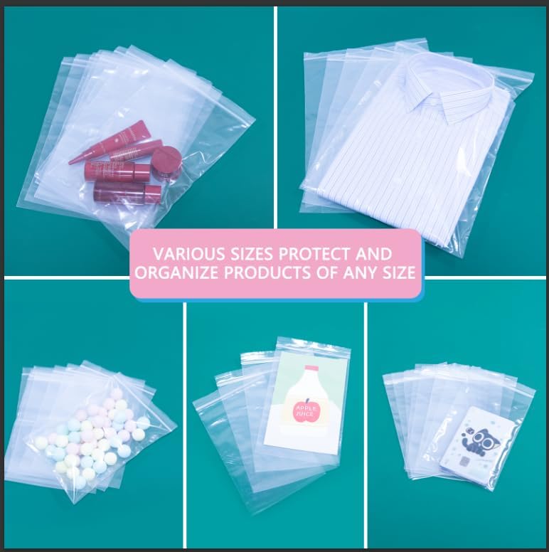 iMailer - 200 Pcs- 5" x 7" Clear Small Zip Bag - Reclosable Zip Plastic Poly Bags 2 Mil with Resealable Lock Seal Zipper for A2 A4 A6 Cards & Envelopes, Bakery, Cookies, Sandwich