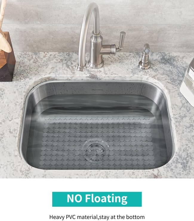 Bligli 2-Pack Kitchen Sink Mat: PVC Adjustable Sink Protector | Sink liner Pad | Dish Drying Mats, Easy to Clean & DIY Cut | 15.7 x 11.8 inch (Clear)