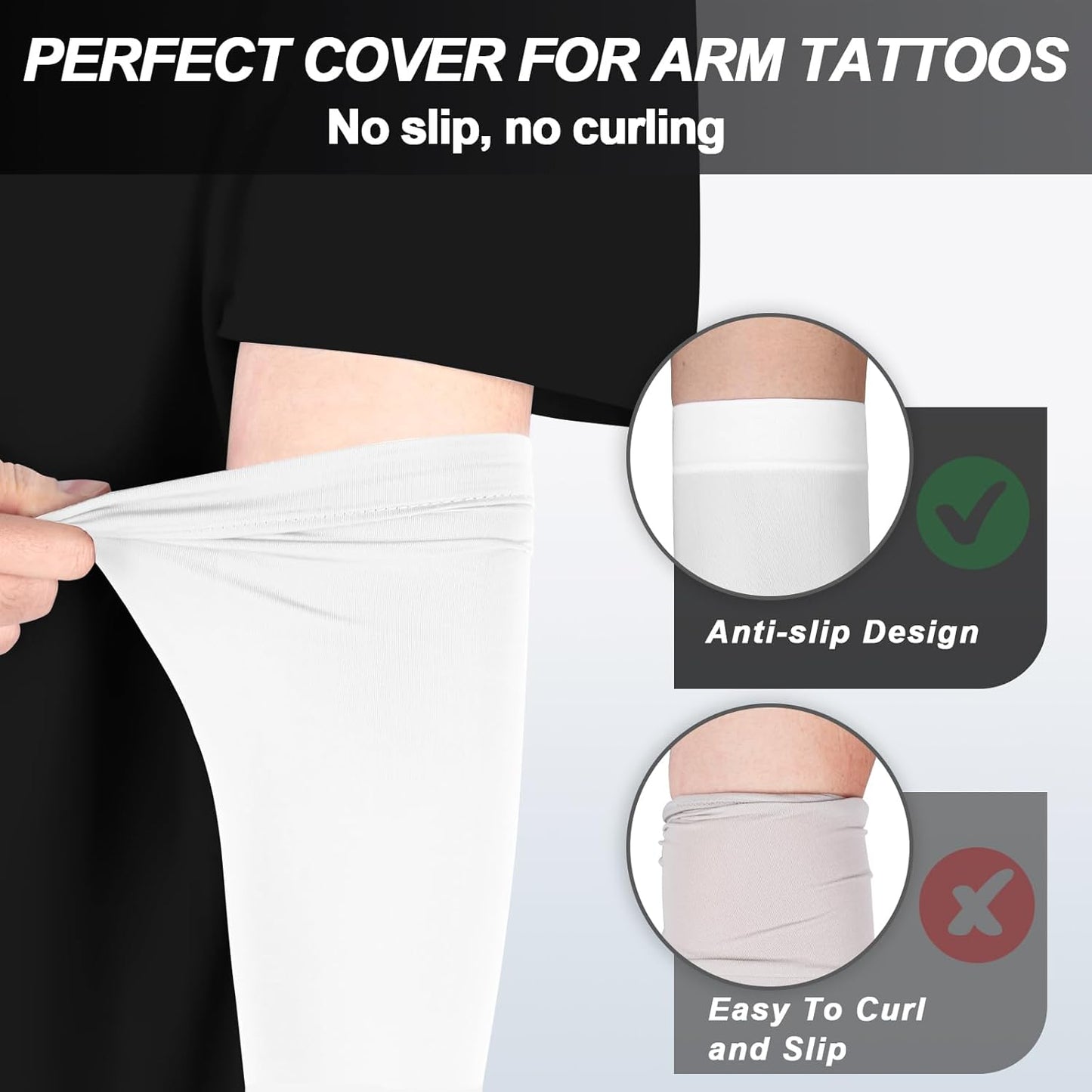 UV Sun Protection Arm Sleeves for Men Women, Cooling Sun Sleeves to Cover Arms Sports Compression Covers for Golf