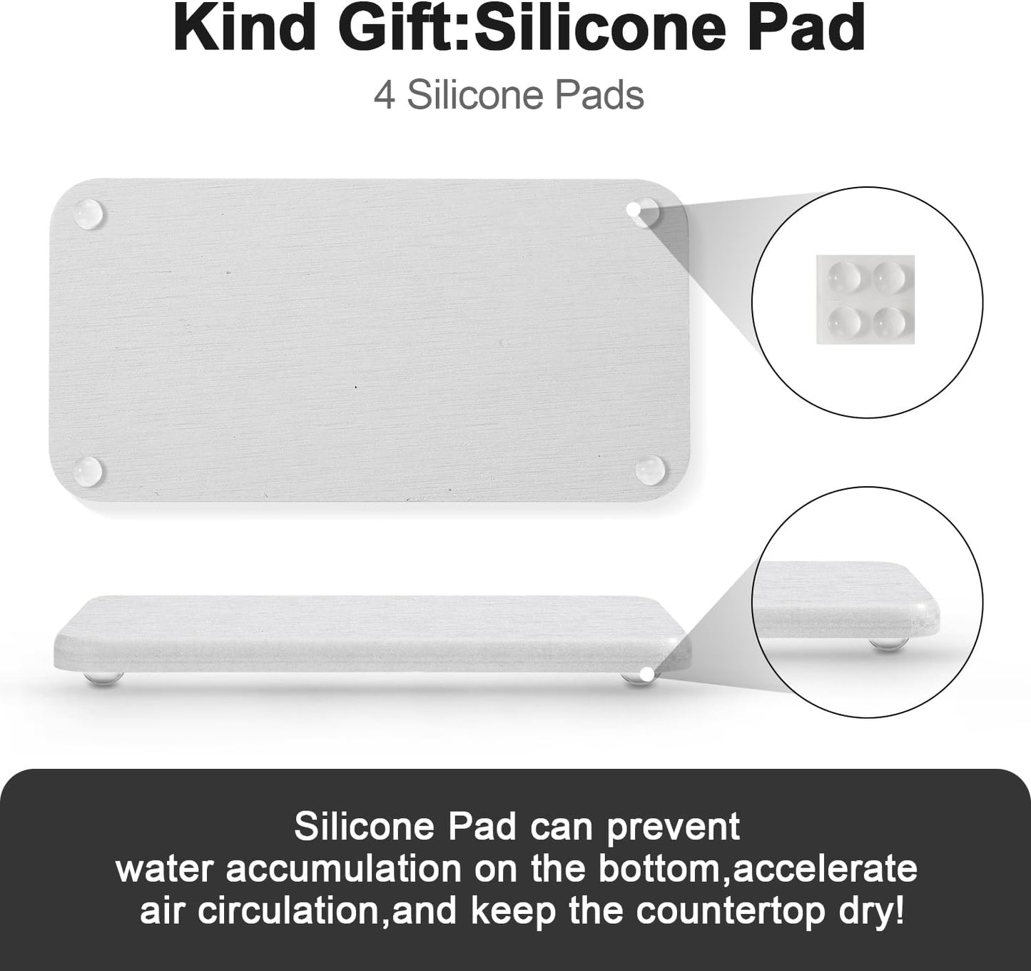 Water Absorbing Stone Tray for Sink | Quick Drying Diatomaceous Earth Coasters | Soap Dish Holder & Toothbrush Holder for Bathroom Counter | Hand Soap & Plant & Toiletries | Light Grey 1-Pack