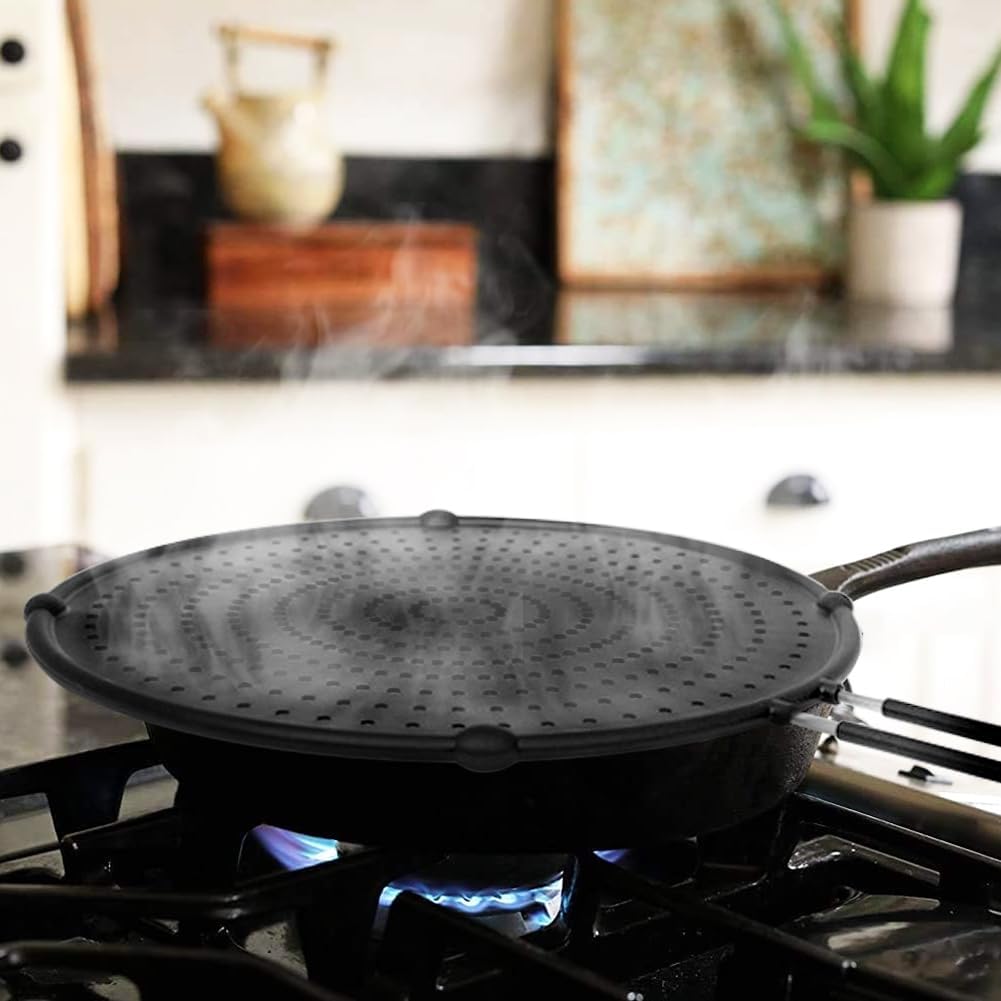 Splatter Screen for Frying Pan, Grease Splatter Guard, Heat-Resistant Splatter Guards for Frying, Silicone Splatter Guard for Everyday Cooking, Dishwasher Safe (16in×12in×0.5in)