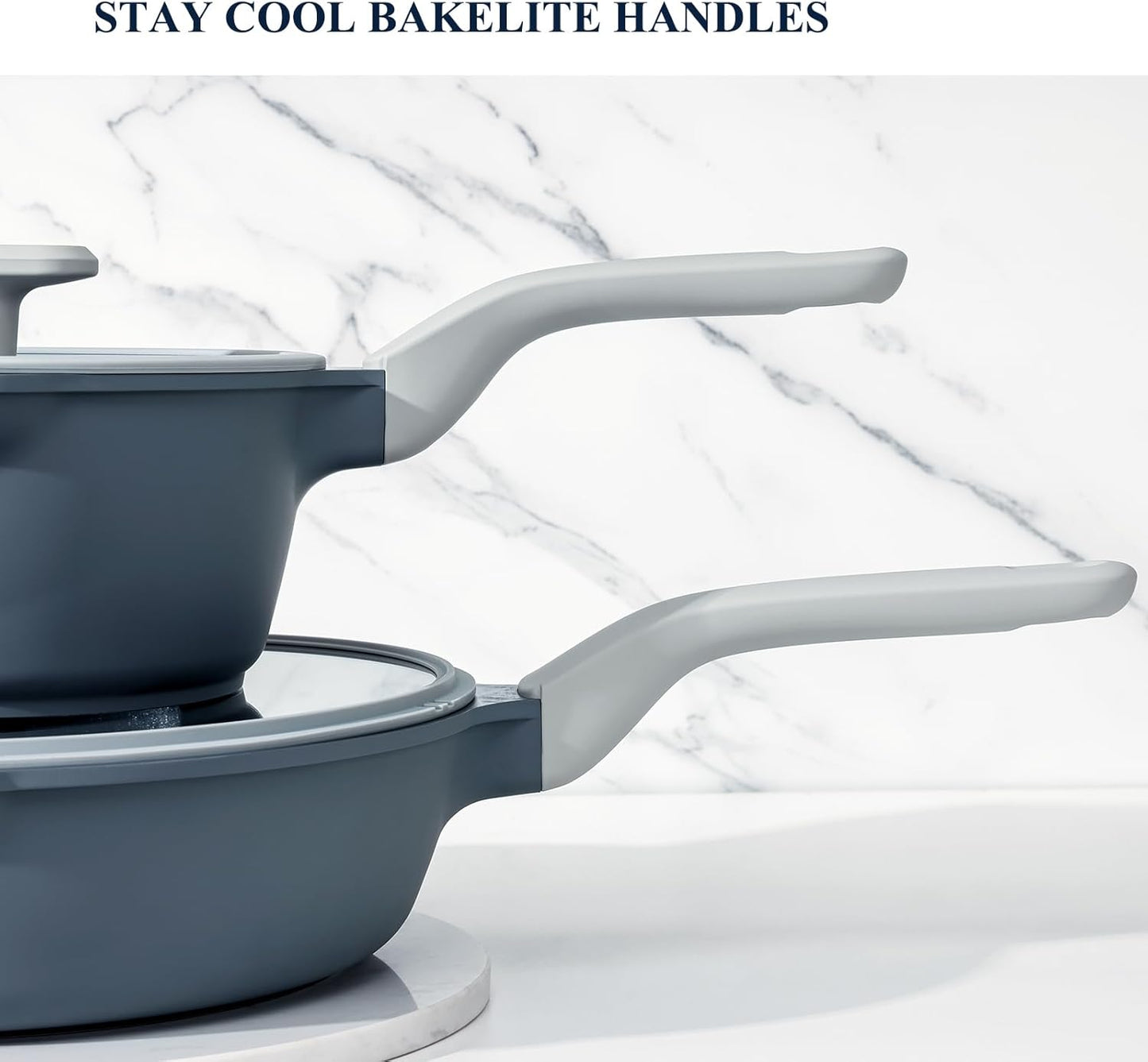 PRICUSIS Nonstick Saucepan Set with Lids, 2QT and 2.7QT Ceramic Sauce Pan Set, Non Toxic Sauce Pots with Pour Spouts for Multipurpose Use, PTFE, PFOA & PFAS Free, Induction Compatible