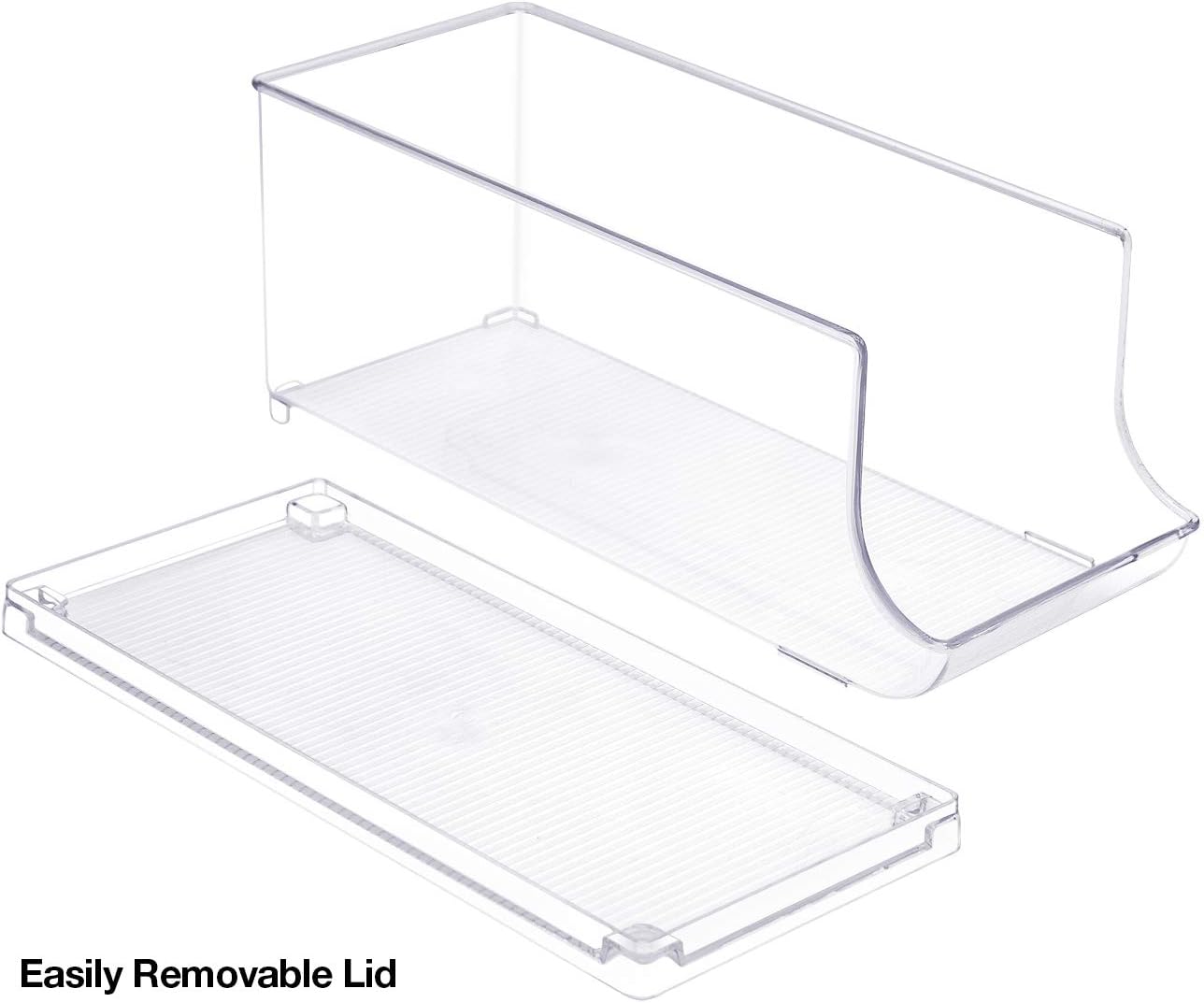 Sorbus Soda Can Organizer for Refrigerator - Stackable Holder Dispenser With Lid for Fridge, Pantry, Freezer - Holds 9 Cans Each, BPA-Free, Clear Design, Drink Organizer (2-Pack)