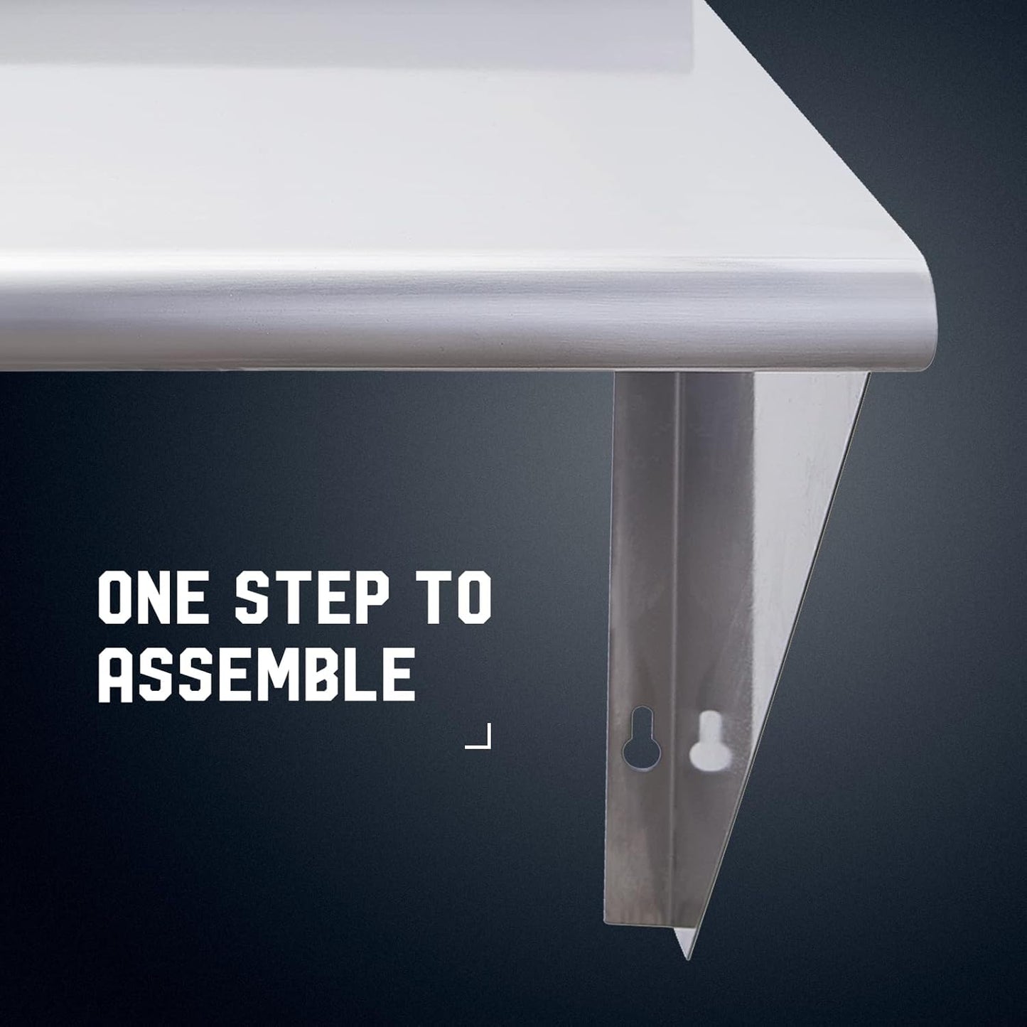 Profeeshaw NSF Stainless Steel Shelf 12” x 36”, 250 lb Commercial Shelves Wall Mounted Metal Shelving with Backsplash and 2 Brackets for Restaurant, Bar, Utility Room, Kitchen and Garage