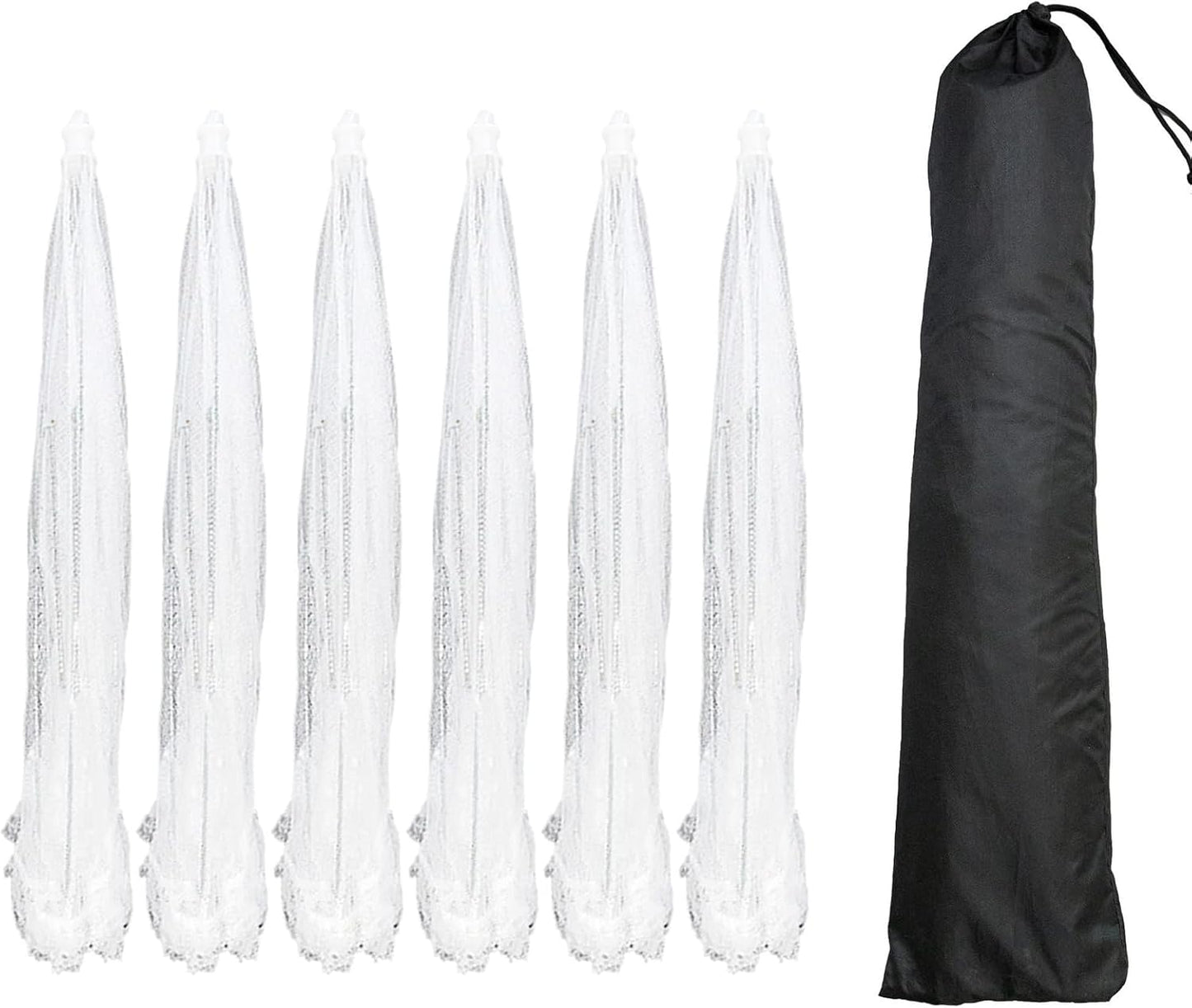 Simply Genius Pop-Up Mesh Food Covers for Outdoors - 6 Pack Extra Large 39" x 24", White, Collapsible & Reusable - Buffet Food Covers & Bug-Net Tent for Picnic, Party & Camping