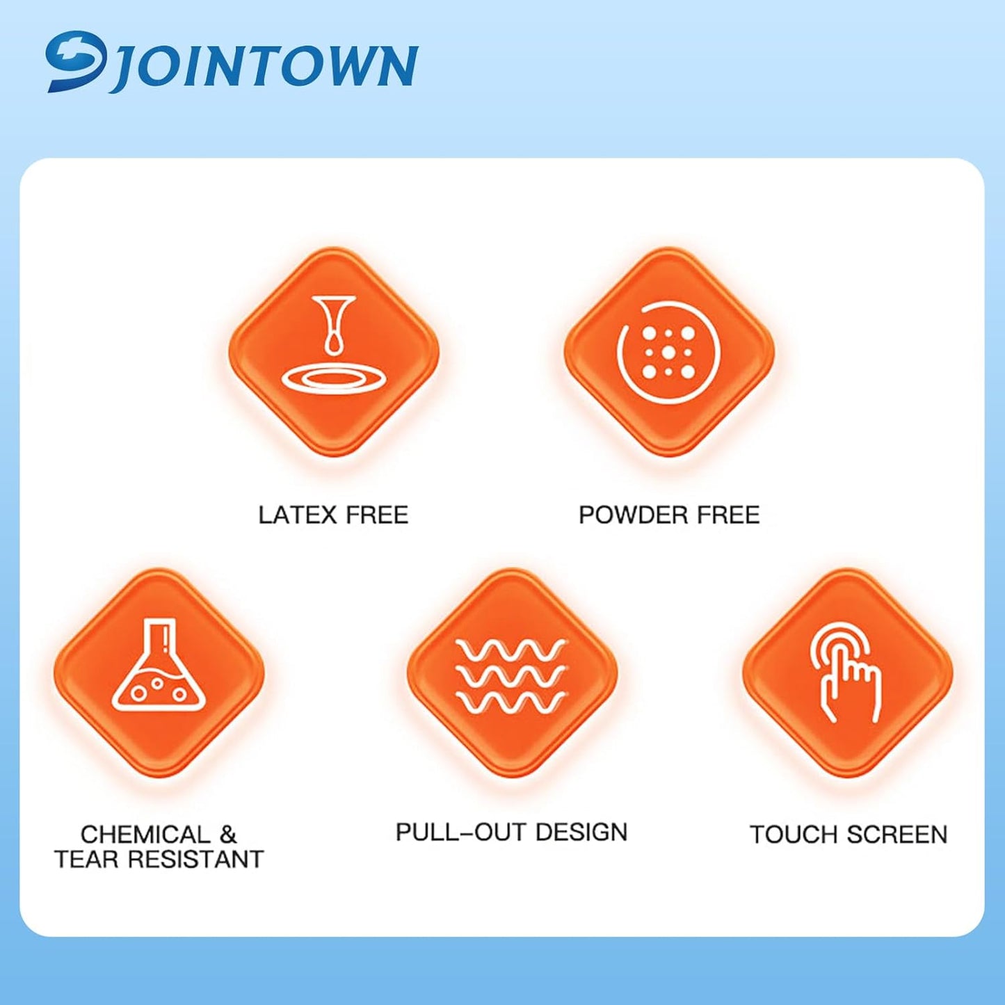 Jointown Basic Heavy Duty Nitrile Gloves, Mechanic Gloves 8 Mil Nitrile Disposable, with Raised Diamond Texture, Case of 100, Orange, XLarge