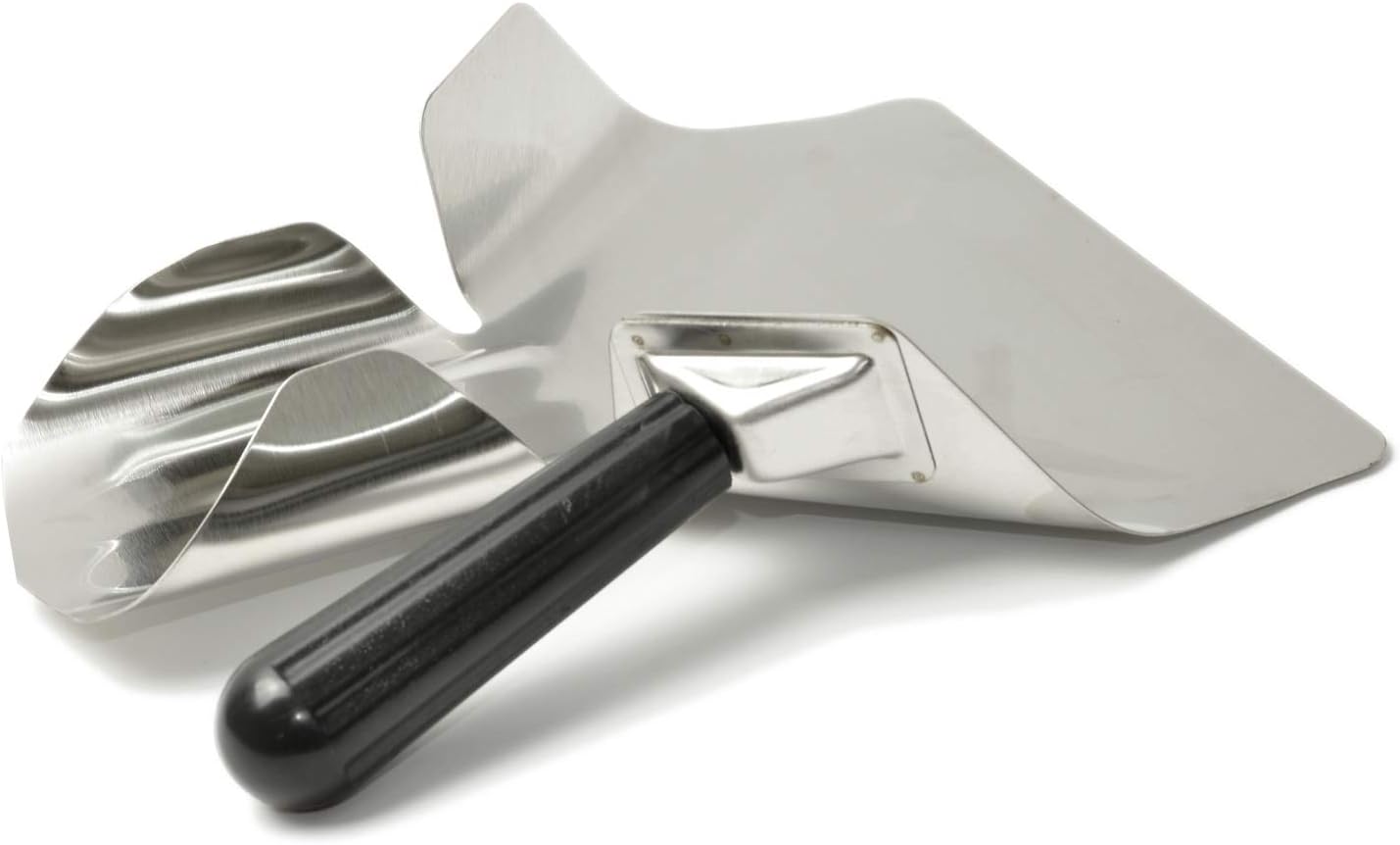 Stainless Steel French Fry Bagger Scoop Chip Popcorn Bagger Ice Candy Snacks Desserts Scooper, Right Handle