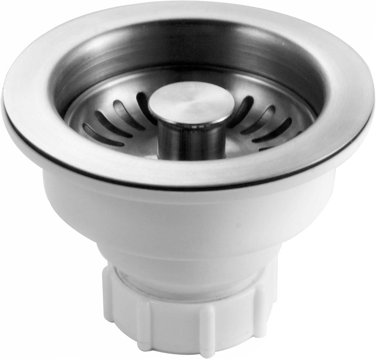 Houzer 190-9400 - 3-1/2 Inch Stainless Steel Pop-Up Kitchen Sink Basket Strainer, Durable Food Catcher Stopper for Metal Kitchen Sink, Ideal for Filtering Waste and Preventing Clogs