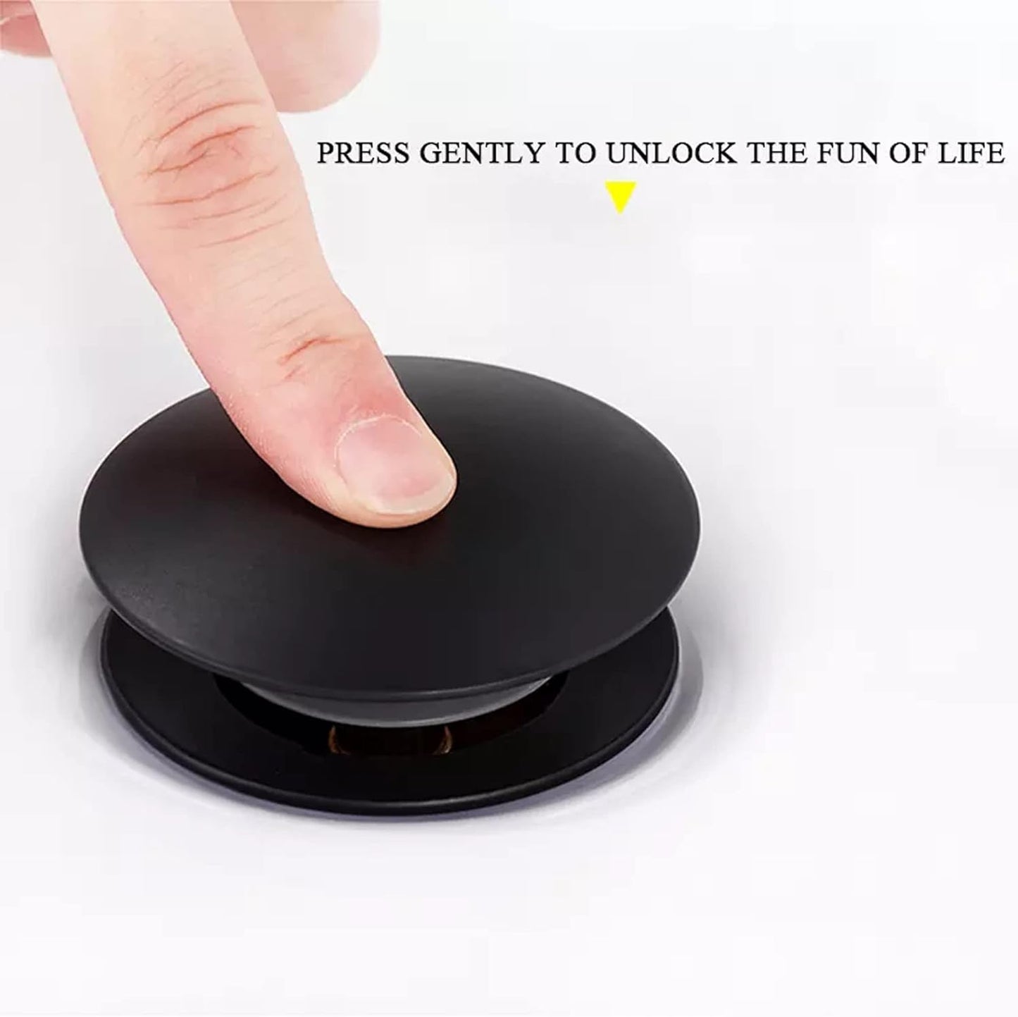 Bathroom Sink Drain,Drain Stopper Bathroom Sink Without Overflow,Pop Up Drain Assembly with Detachable Strainer Basket,Built-in Anti-Clogging Strainer,Stainless Steel Mattle Black