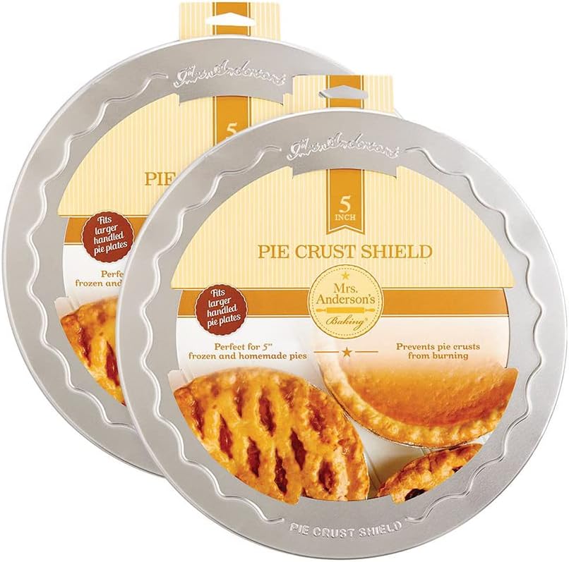 Mrs. Anderson's Baking Individual Pie Crust Protector Shields, For Mini Pies and Pot Pies, 1 Set of 2 Pie Shields