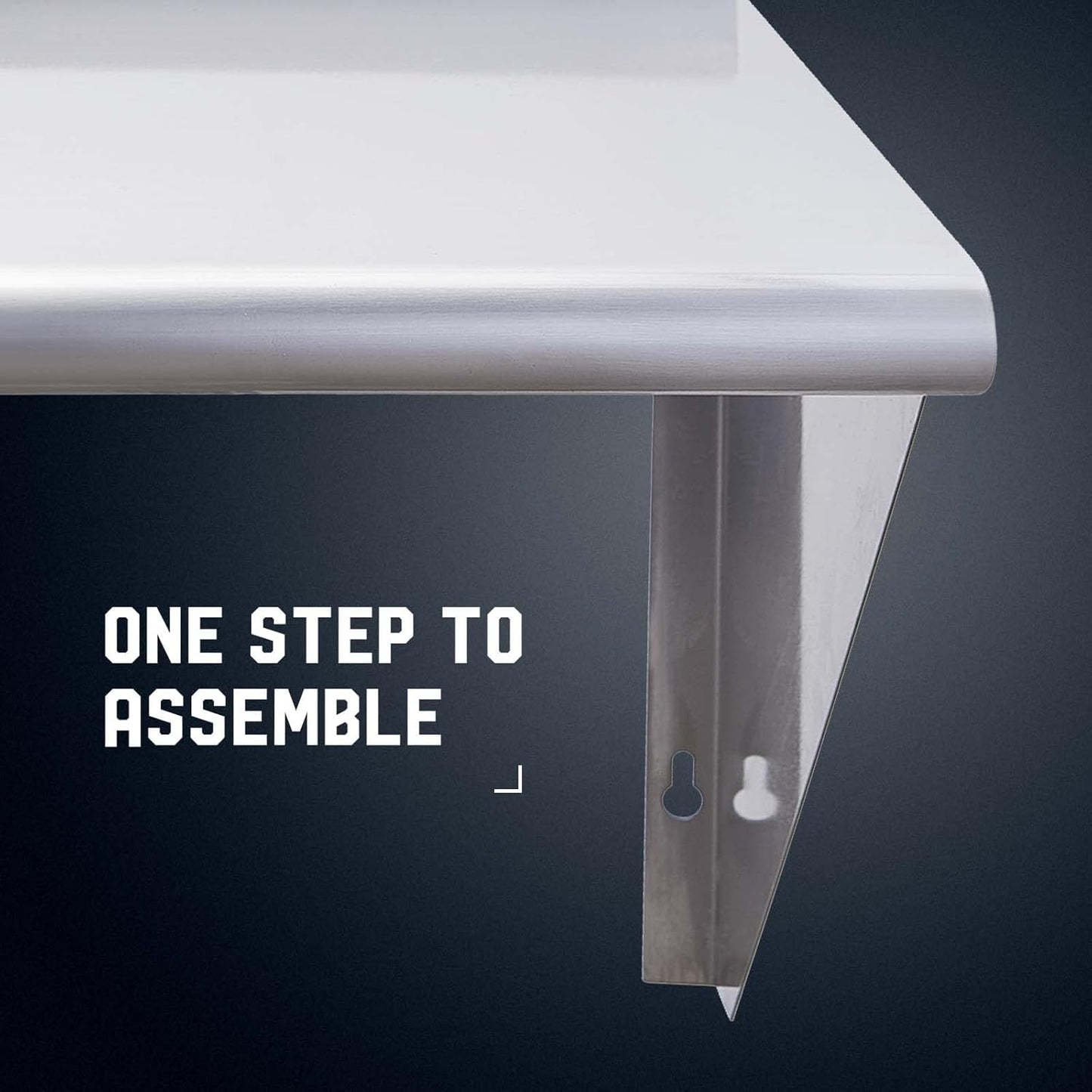 Profeeshaw NSF Stainless Steel Shelf 14” x 36”, 300 lb Commercial Shelves Wall Mounted Metal Shelving with Backsplash and 2 Brackets for Restaurant, Bar, Utility Room, Kitchen and Garage