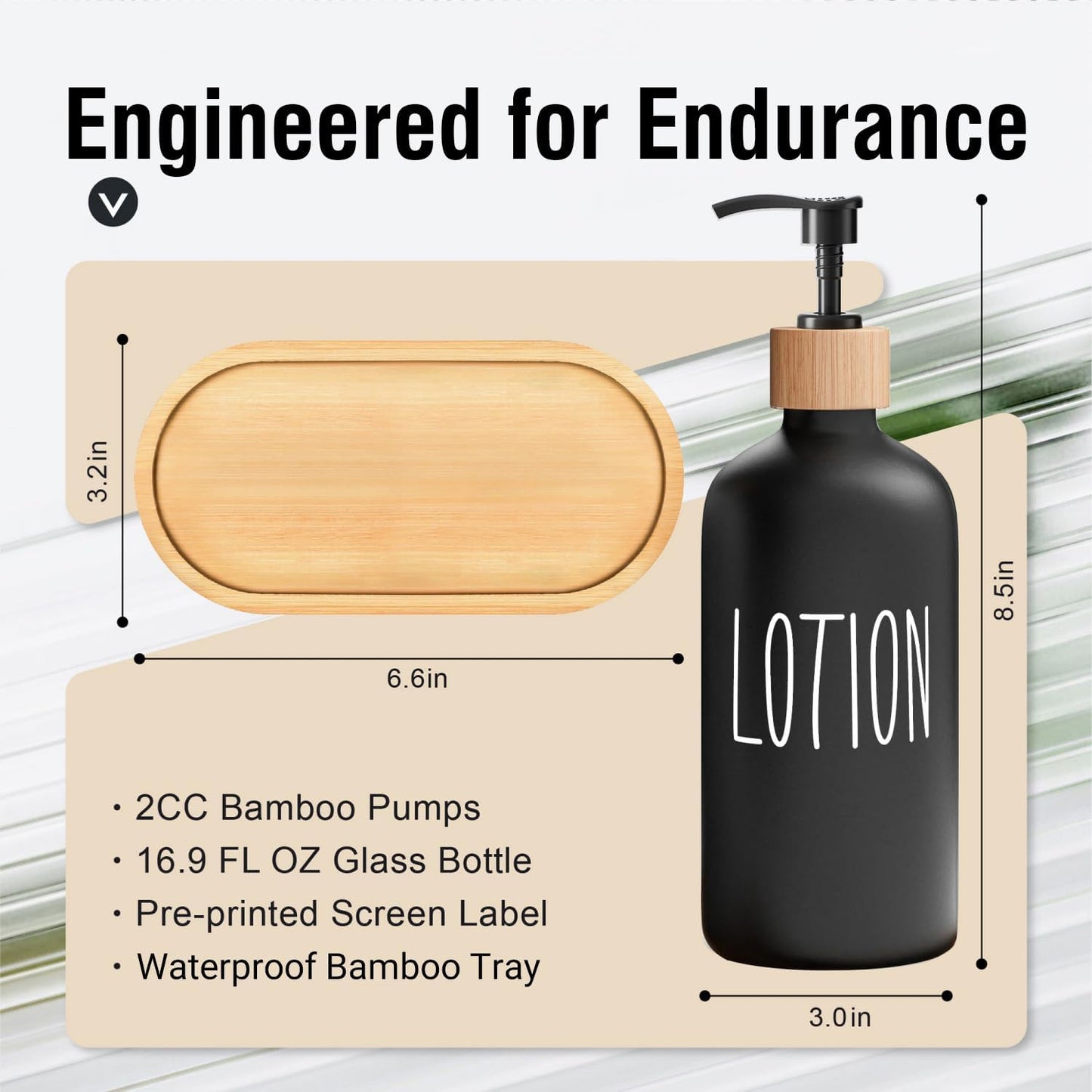 MOMEEMO Soap Dispenser Bathroom Set with Hand and Lotion Dispenser, Suitable for Bathroom Decor. (Black & White)