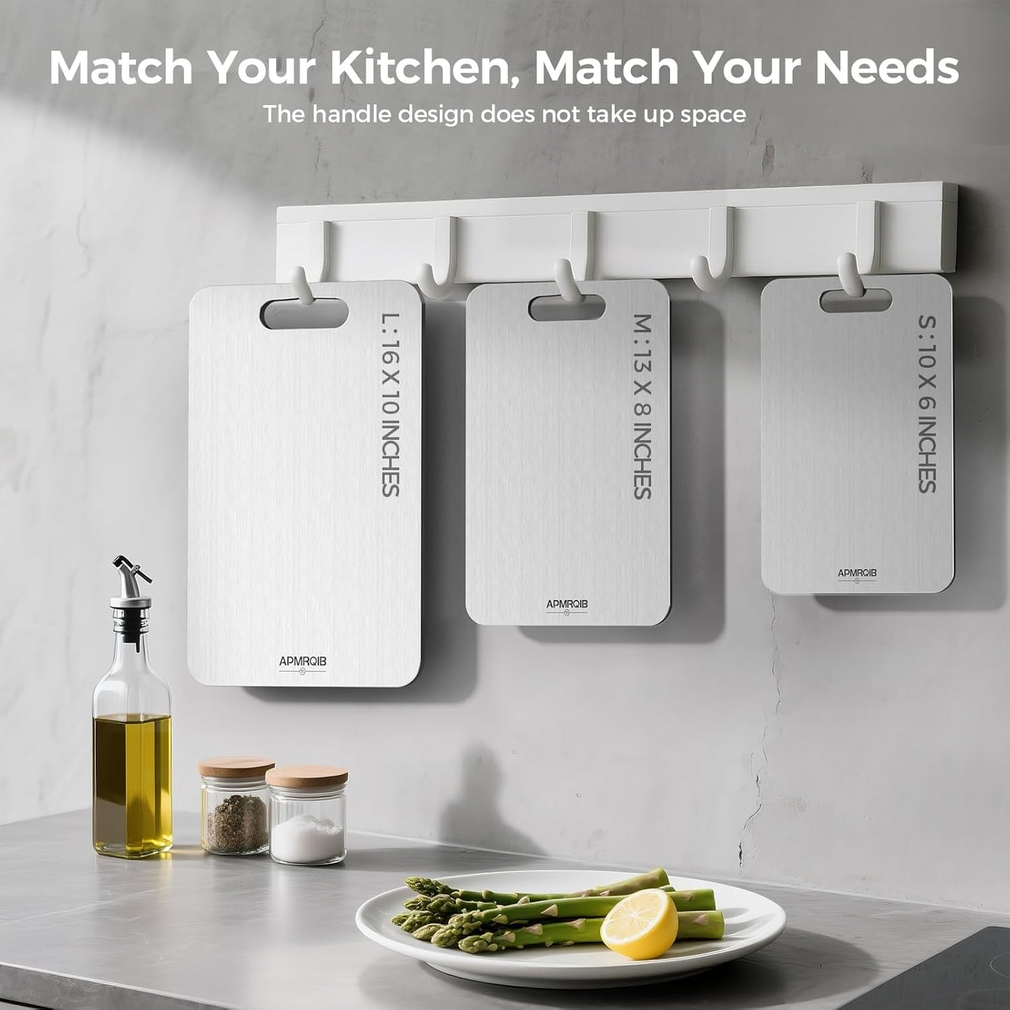 Titanium Cutting Board Set of 3,100% Pure Titanium Cutting Boards for Kitchen, Double Sided Non Toxic Cutting Board, Ideal Charcuterie & Chopping for Meat, Hygiene Durable Dishwasher(S+M+L)