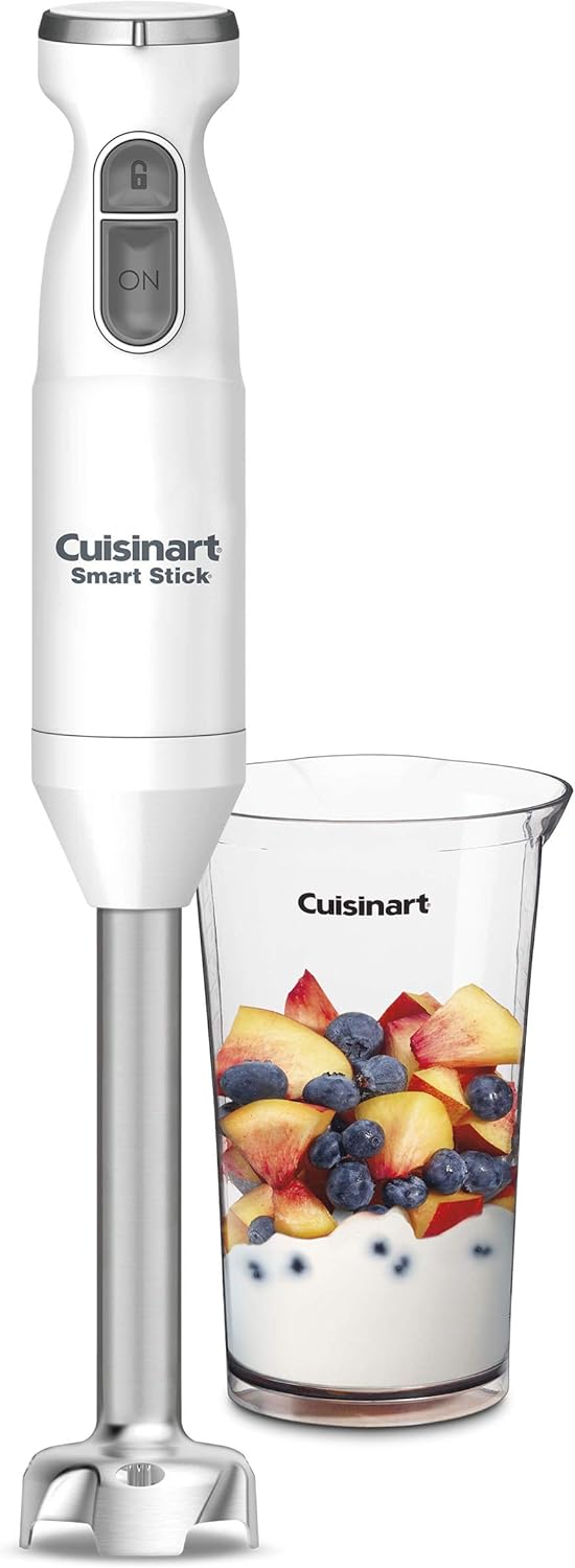Cuisinart Hand Blender, Smart Stick 2-Speed - Powerful & Easy to Use Stick Immersion Blender for Shakes, Smoothies, Puree, Baby Food, Soups & Sauces, Stainless Steel, CSB-175P1
