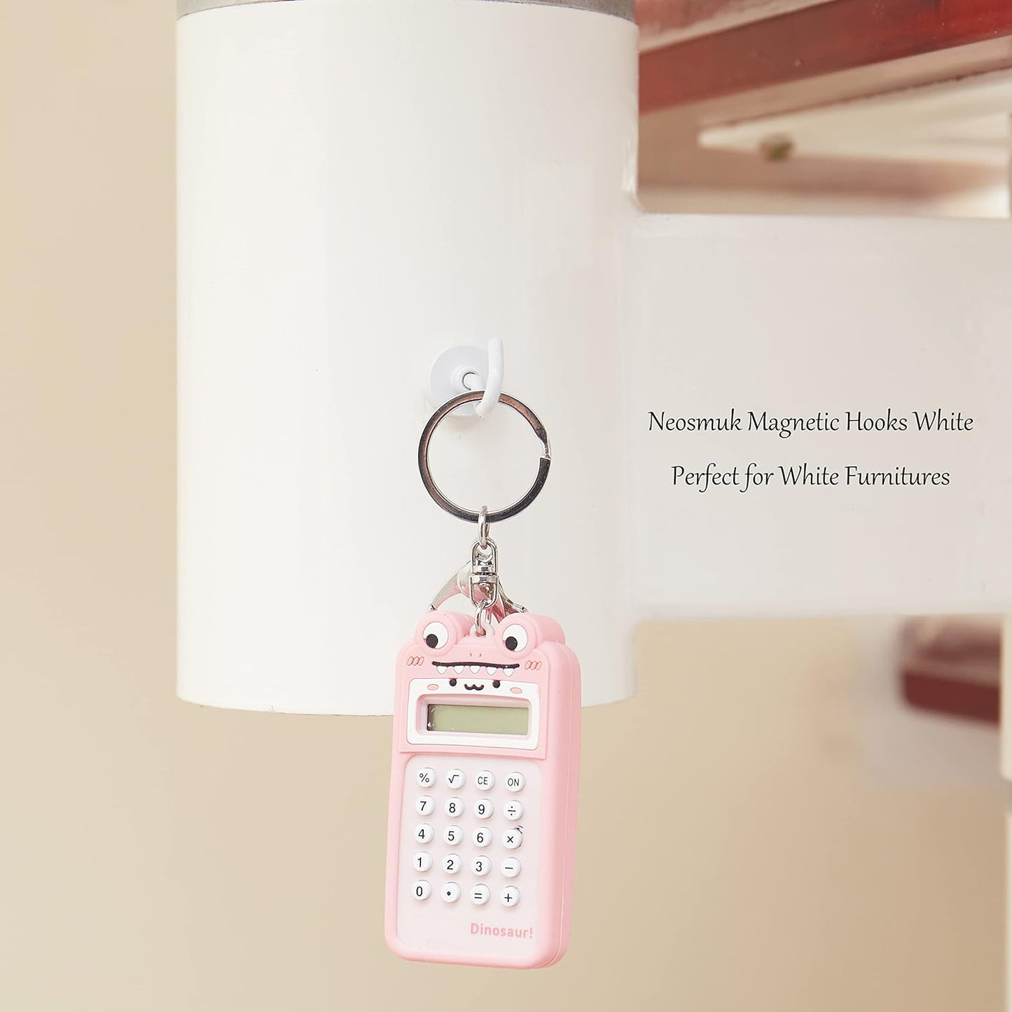 Neosmuk Magnetic Hooks,30lb+ Heavy Duty Earth Magnets with Hook for Refrigerator, Extra Strong Cruise Hook for Hanging, Magnetic Hanger for Cabins, Grill (White, 10 Pack)