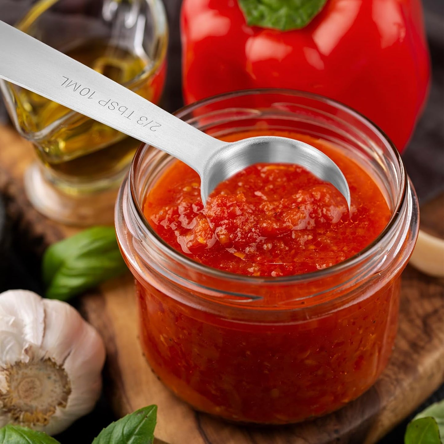 2 PCS 2/3 Tbsp (1 2/3 tsp | 10 ml | 10 cc) Measuring Spoons, Tablespoon Measuring Spoon, Stainless Steel Measuring Spoon for Kitchen Cooking Spoons(Silver)