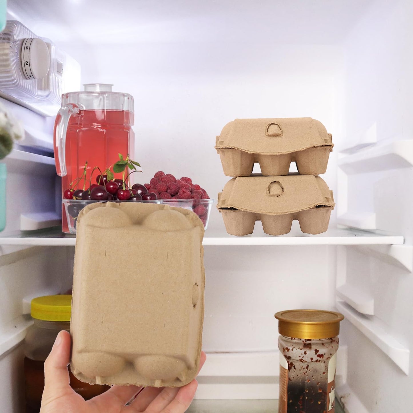 50 Pack Egg Baskets, Half Dozen Egg Cartons, Paper Egg Cartons, Egg Holder Hold 6 Eggs each for Safe Storage, Transport & Display - Ideal for Farm Fresh Eggs, Crafts, (Standard Size)