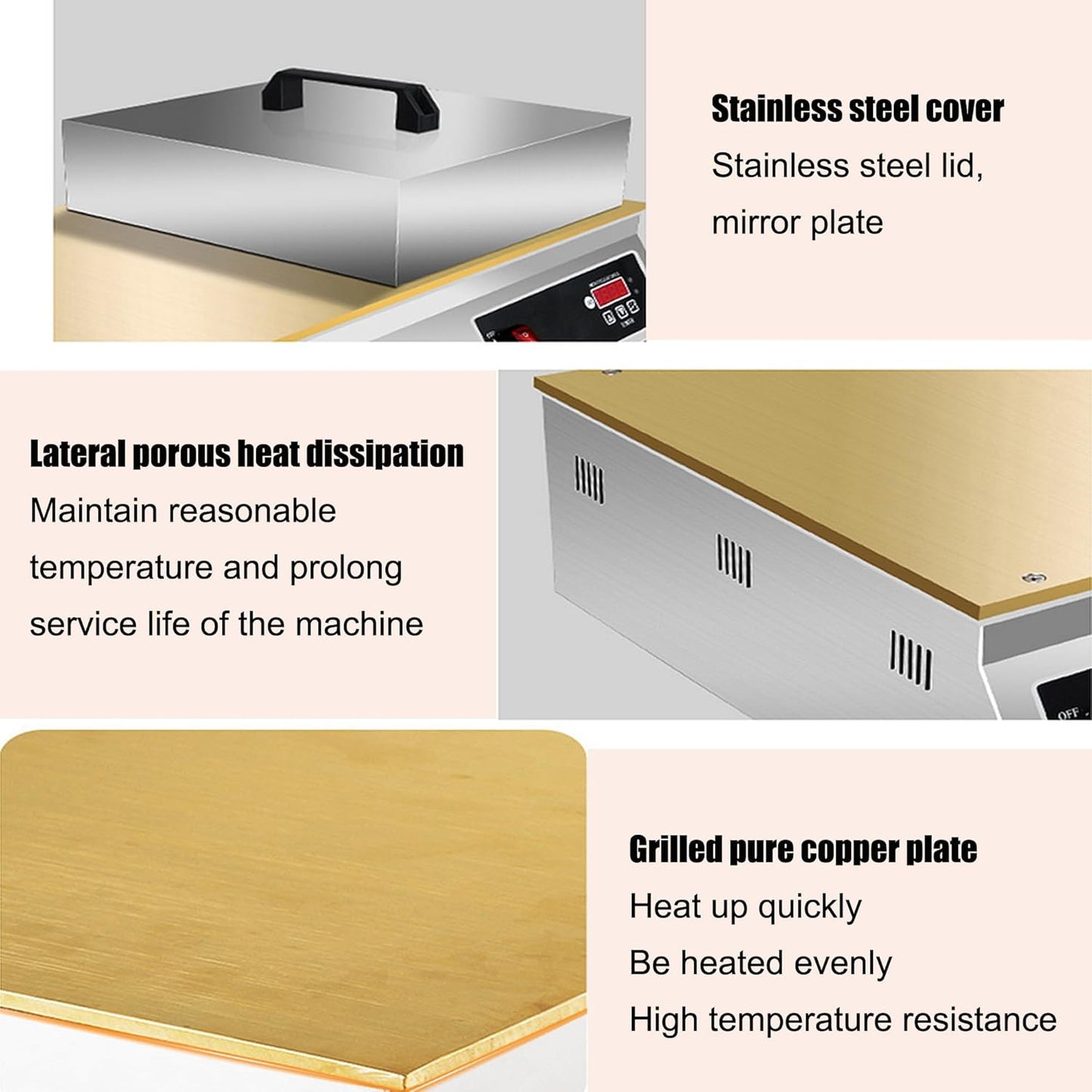 Electric Dorayaki Baker Pancake Making Machine Non-Stick Pancake and Waffle Maker Commercial Stainless Steel Single Station Muffin Machine Time and Temperature Adjustable 110V