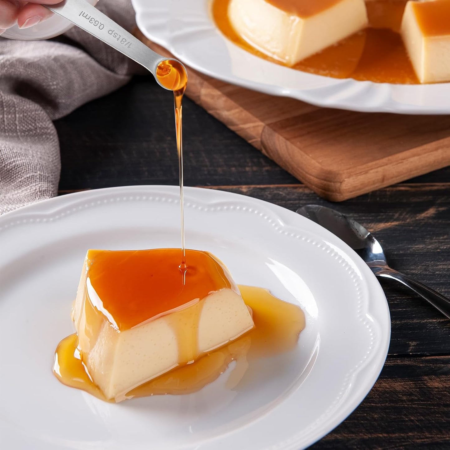 2 Pcs 1/8tsp Measuring Spoon (1/24 Tbsp | 0.63 ml | 0.63 cc) Steel Mini Spoons with Hanging Hole Individual Measure Scoop Only for Kitchen Cooking Spoon(Silver)