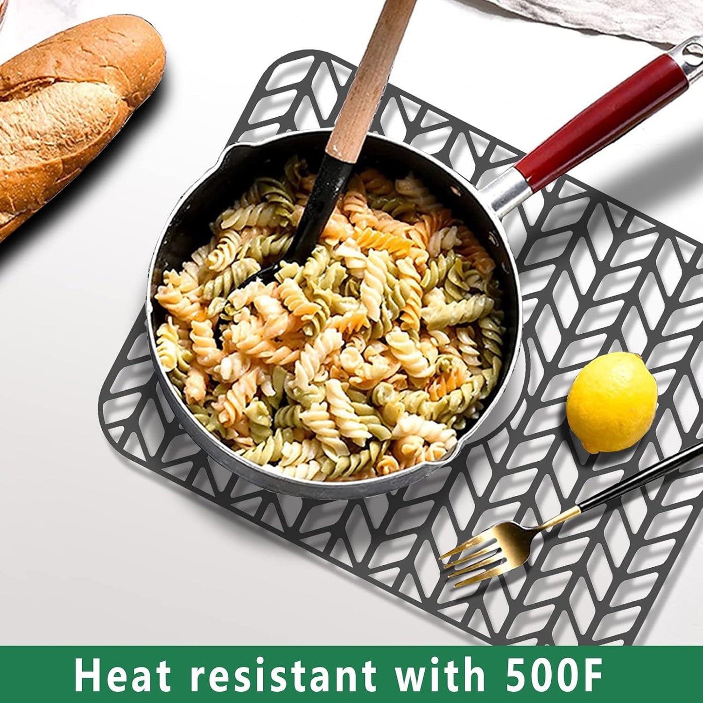 GUUKIN Sink Protectors for Kitchen Sink Grid 18-3/16" X 12-1/2" | Centered Drain for Single Sink Bowl with Corner Radius 4-11/16"