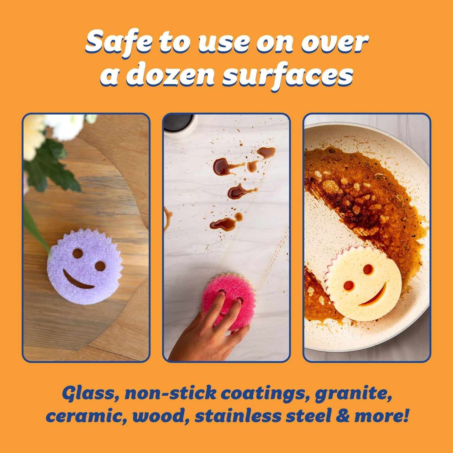 Scrub Daddy Scrub Mommy Kitchen Sponges for Dishes & Wiping Spills - Dual-Sided Dish Scrubber Sponge for Cleaning - Multi-Colored Bulk Pack - Stain & Odor Resistant (7 Count)