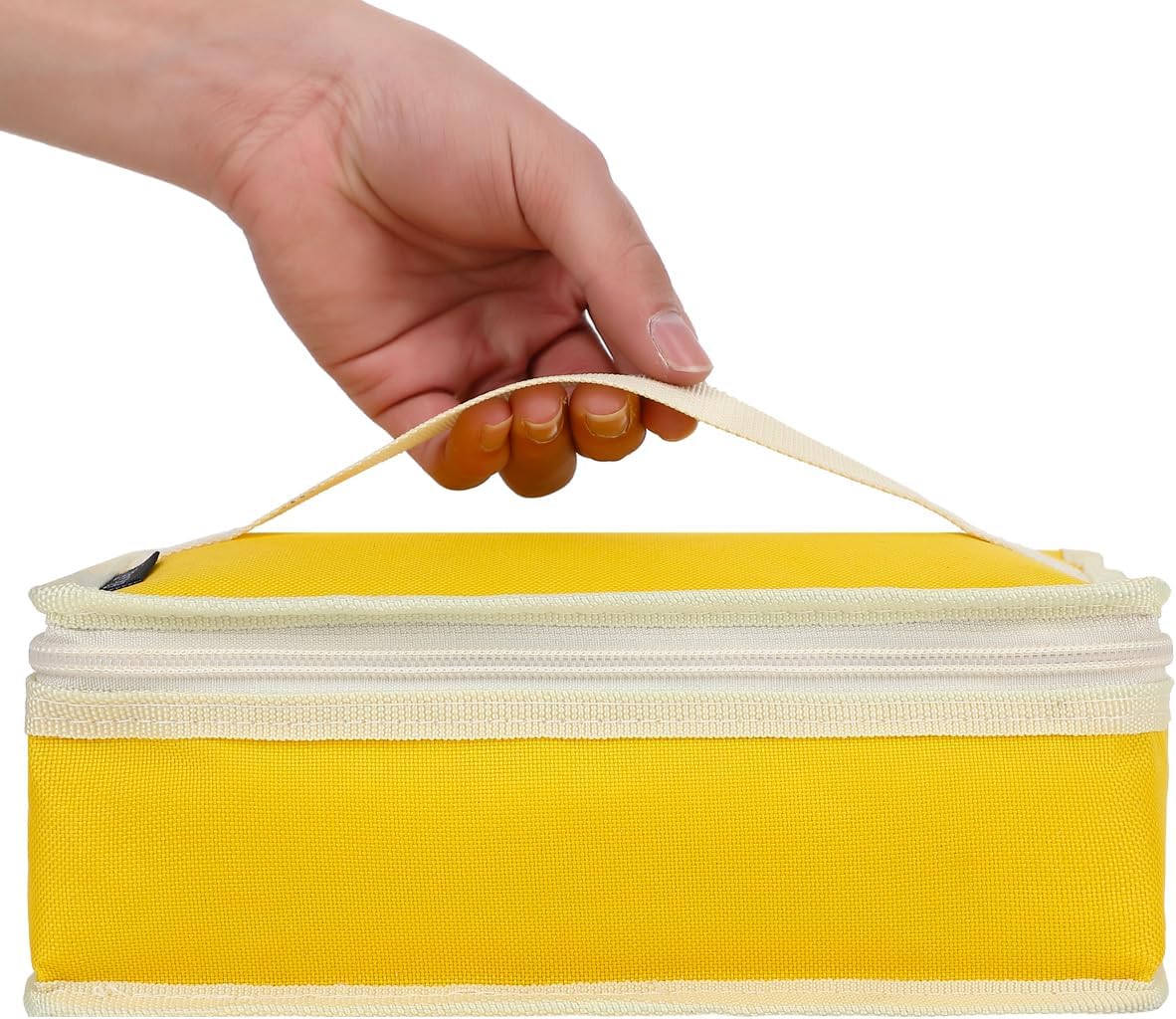 FlowFly Small Insulated Lunch box Portable Soft Bag Mini Cooler Thermal Meal Tote Kit with Handle for Work & School, Bright Yellow