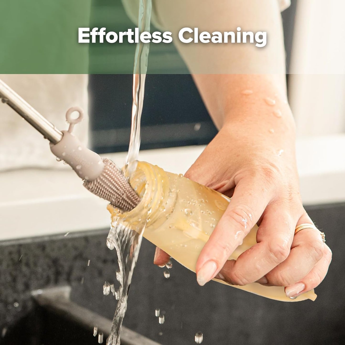 haakaa Pouch Reusable Baby Food Pouch, Reusable Pouches for Toddlers Kids Squeezable Pouch, Washable Freezer - Make Homemade Organic Food for Babies/Toddlers, 4oz, 2 Pack (Yellow)