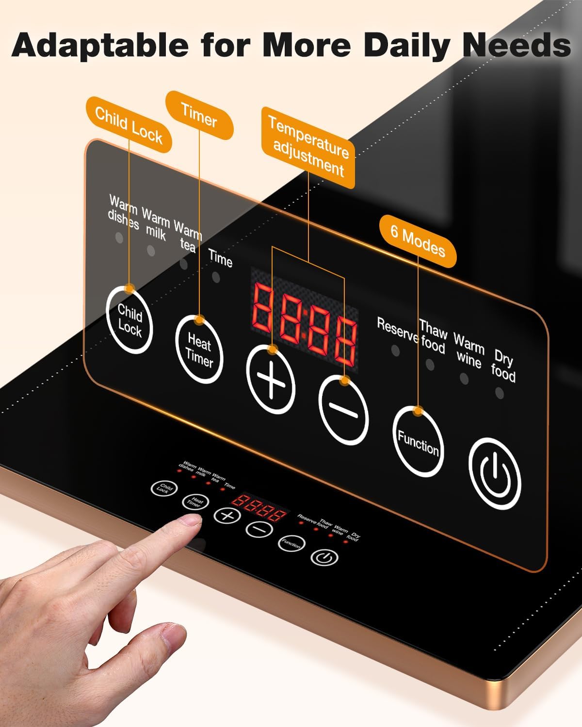 Electric Warming Tray (40''×12''), Adjustable Temperature, 10s Full Surface Heating, Smart Scheduling + Timer, Intelligent Digital Display, Food Warmer for Parties, Buffet, Home Use