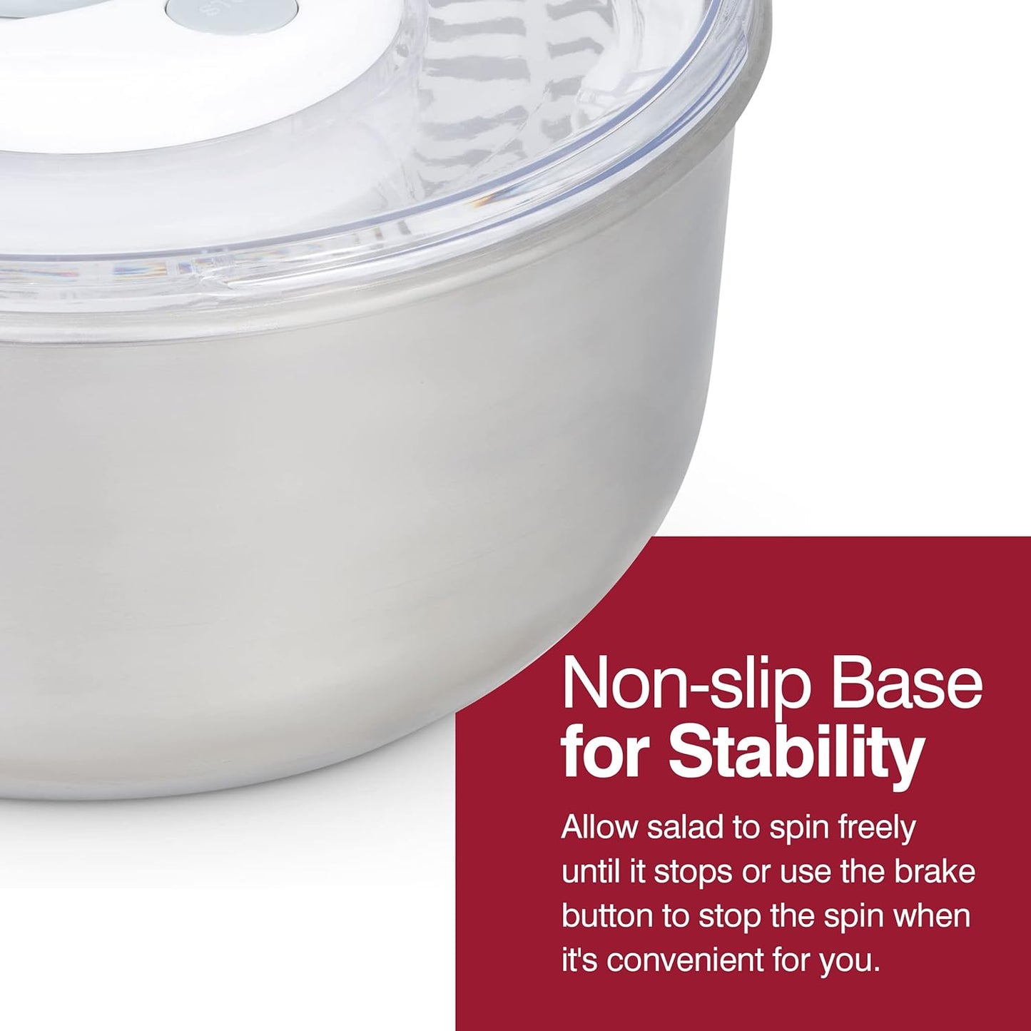 Zyliss Easy Spin 2 Stainless Steel Salad Spinner - Lettuce & Vegetable Spinner - Works as a Large Serving Bowl - Stainless Steel & BPA-Free Kitchen Essential - Silver