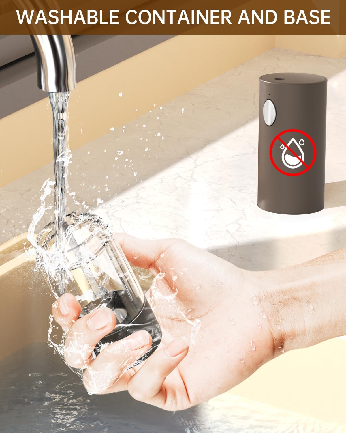 CIRCLE JOY Electric Salt and Pepper Grinder Set Rechargeable Salt and Pepper Mills with Storage Base, Adjustable Coarseness and LED White Light, Washable 95ml Container, Brown