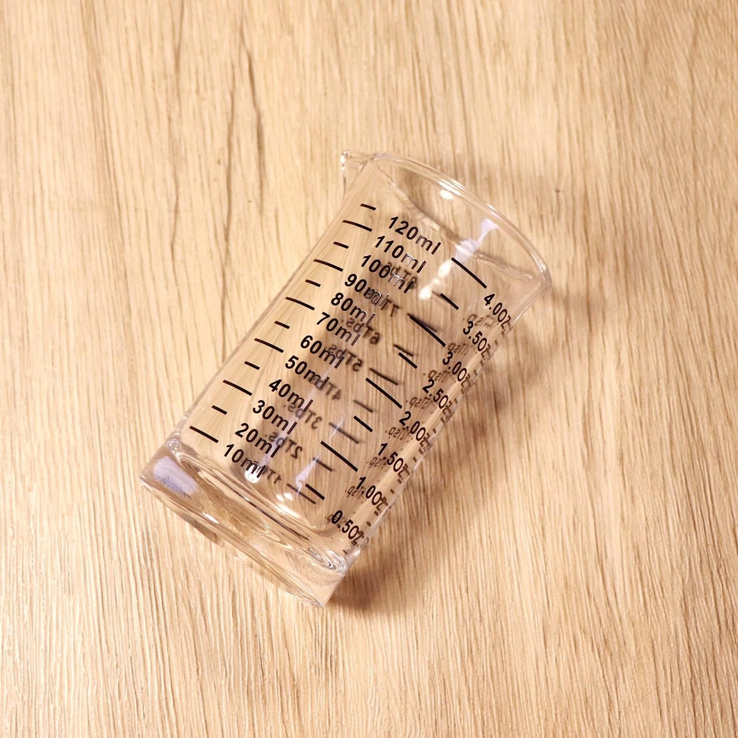 Ackers 4 Oz Glass Measuring Cup,Borosilicate Shot Glass with V-Shaped Spout-Black Line