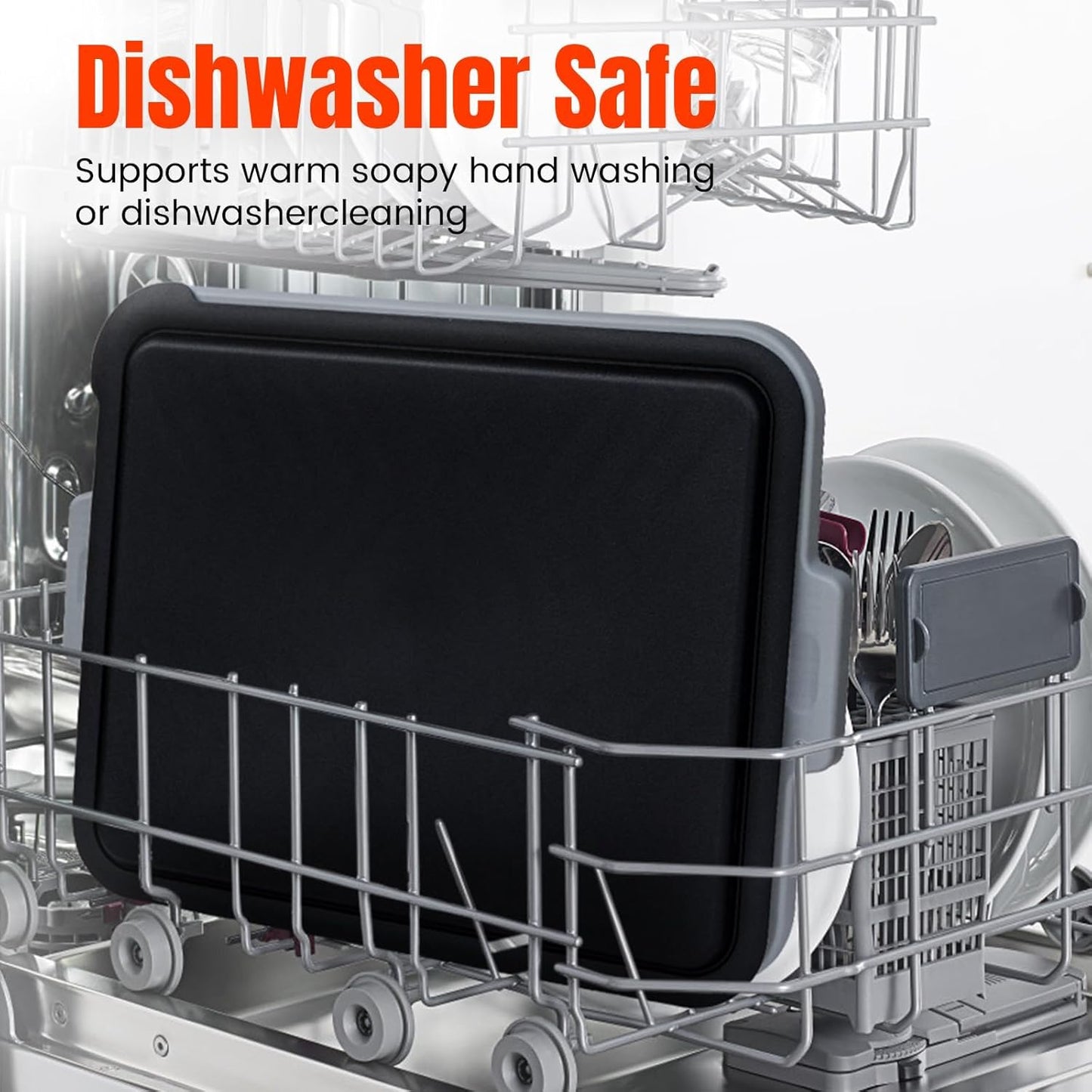 Collapsible BBQ Prep Tub with Lid — 2 Gal (8 L) Foldable Camping Sink & Colander, 4-in-1 Marinating Tub, Cutting Board, Serving Tray & Drink Chiller for Picnic, BBQ & Outdoor