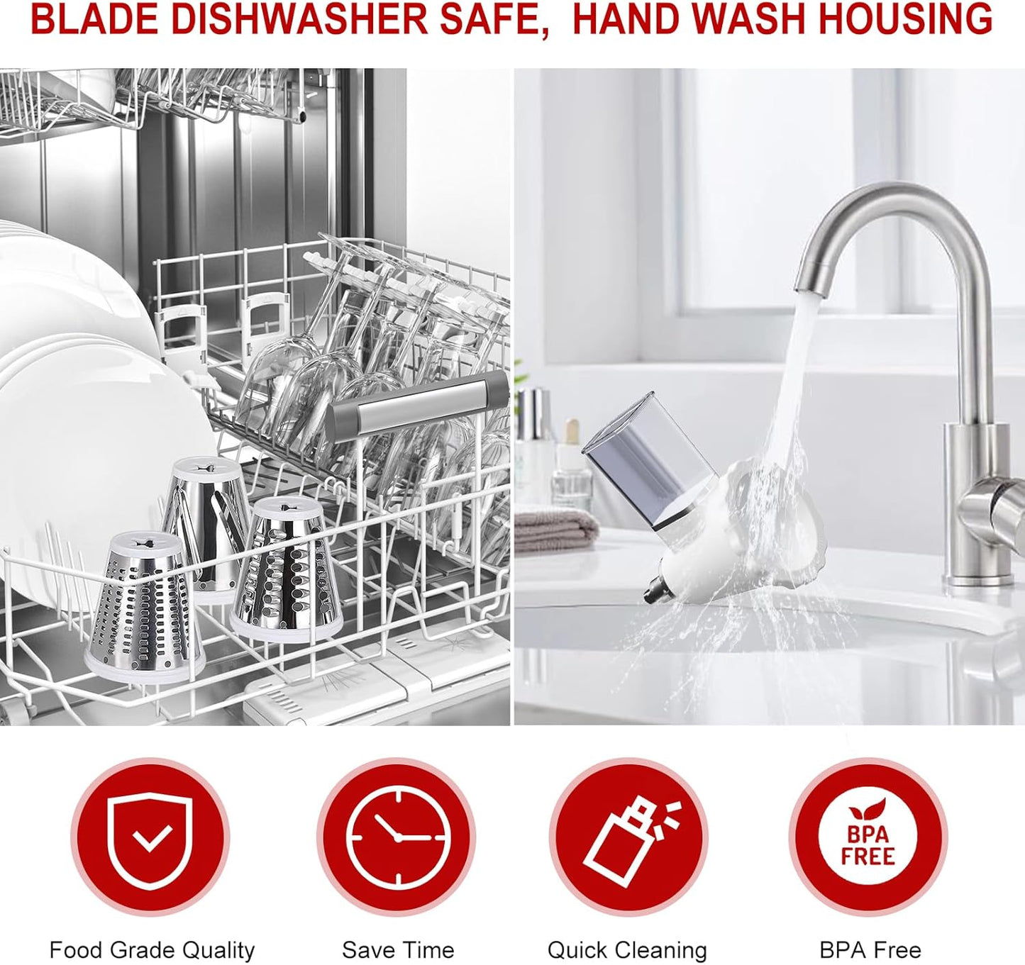 Updated Shredder Cheese Grater Attachment for KitchenAid Stand Mixers, Salad Machine with Vegetable Slicer, Salad Maker, Food Slicers Slicer Shredder Attachment with 3 Blades Dishwasher Safe