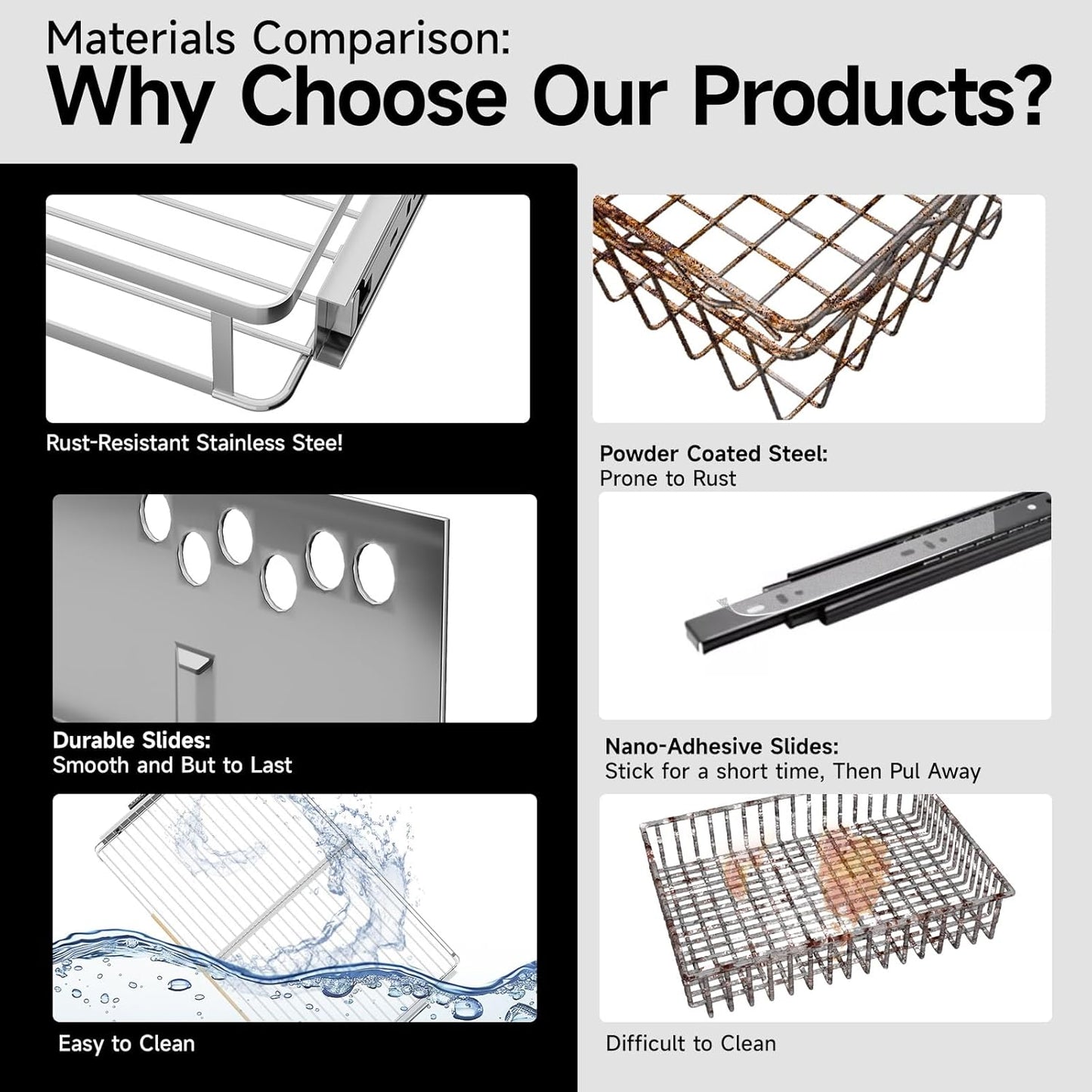 1Pack Expandable Pull Out Cabinet Organizer, Slide Out Drawers for Kitchen Cabinets, Heavy Duty Drawer Slides for Home Kitchen Pantry Cupboard Pots Pans, Adjustable Width 23.2"~39.9" W x 22.5''D