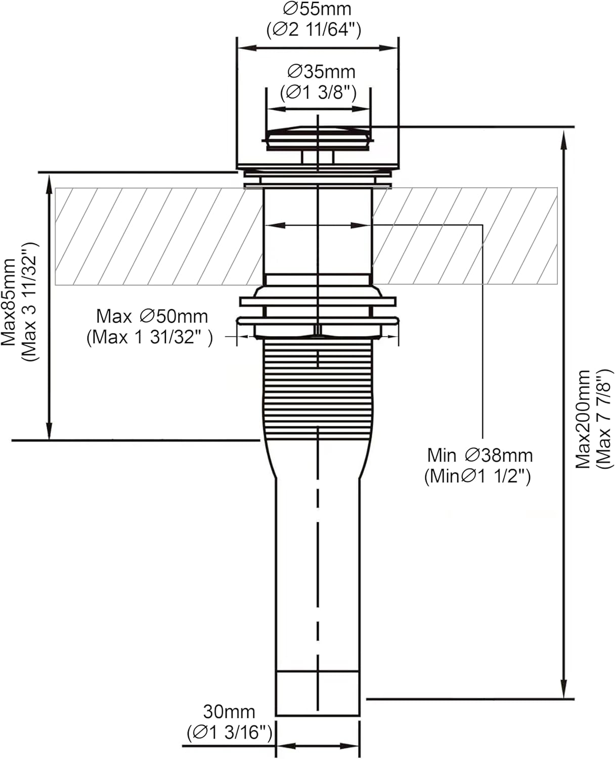 Pop up Sink Drain Stopper for Bathroom Vessel Vanity Sink Art Basin Brushed Nickel, Small Cap Without Overflow, Metal Pop-up Drain Strainer with Detachable Basket Stopper