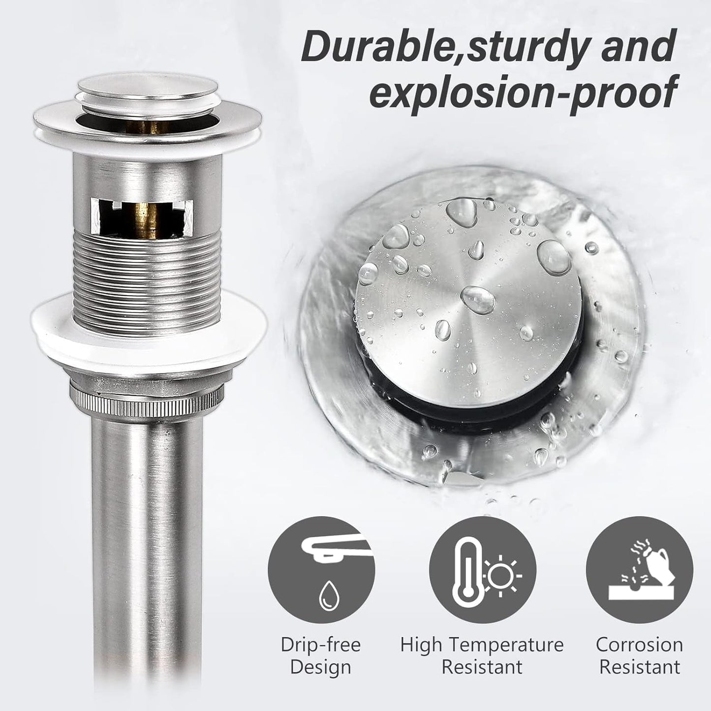 Brushed Nickel Solid Brass Tall Single Handle Bathroom Faucet, cUPC & CEC Certified Vessel Sink Faucet 1 Hole, Mixer Bar Tap with Pop Up Drain & Water Supply Hoses