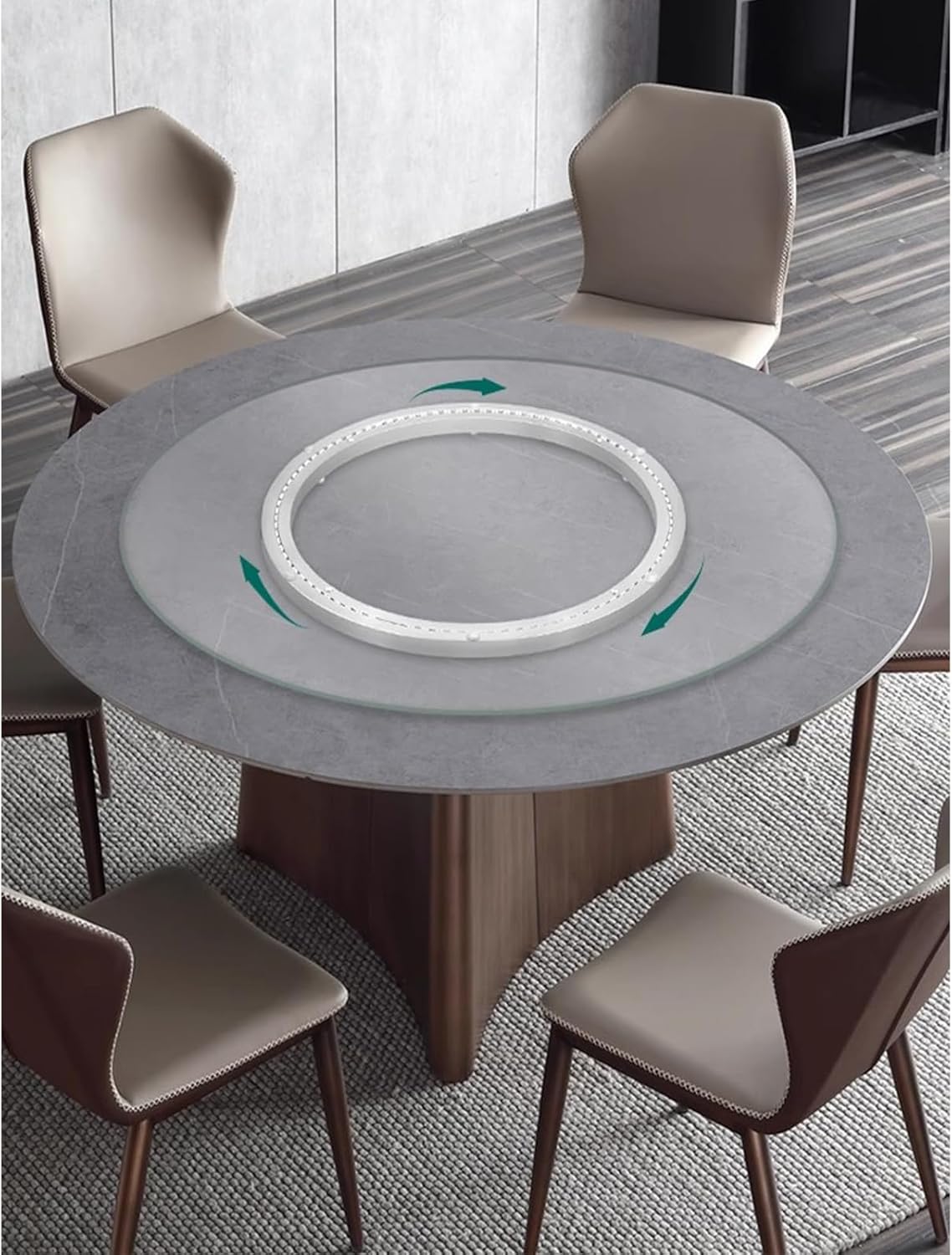 18 Inchs Heavy Duty Lazy Susan Bearing Aluminum Hardware Metal Rotating Turntable Bearings Swivel Plate Hardware for Dining-Table and Workbench Non-Slip