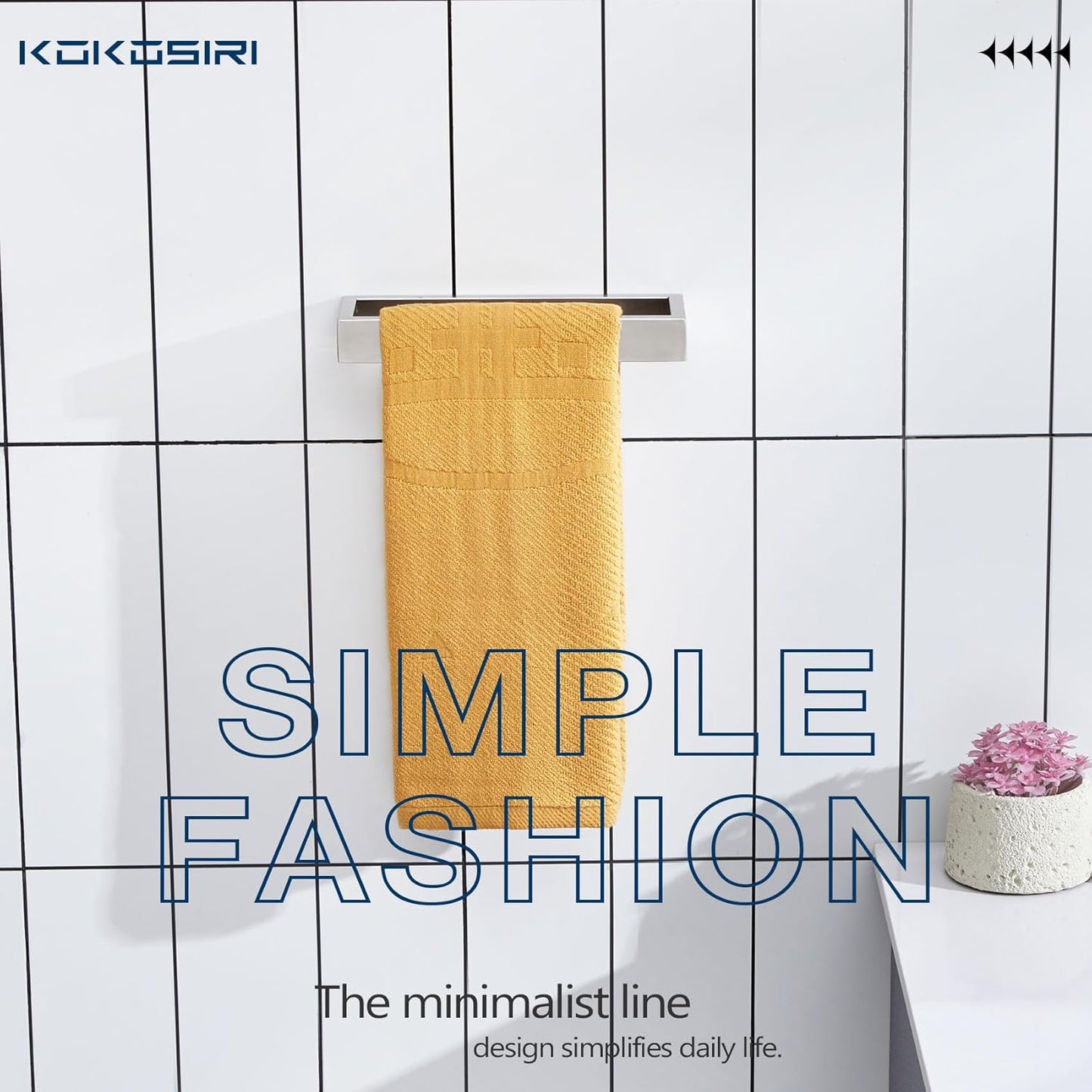 KOKOSIRI Towel Ring Brushed Nickel Hand Towel Hanger Holder 9-Inch Kitchen Rack Stainless Steel for Bathroom Hardware Wall Mount, 1 Pack B4008BR-L9