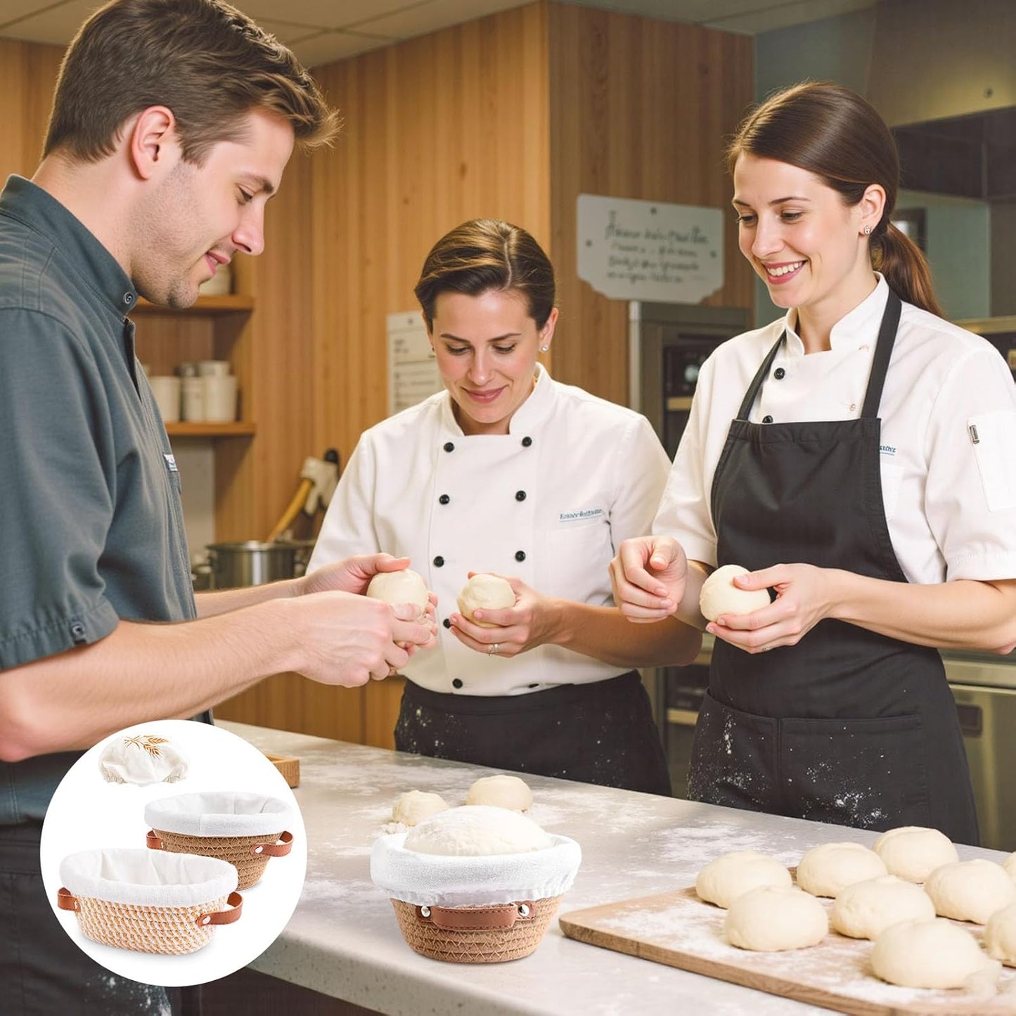 Bread Proofing Basket, 5 Inch Mini Bread Basket Set of 6, Sourdough Bread Baking Supplies, Sourdough Starter Kit, Sour Dough Starter Kits, Baking Gifts for Women, Sourdough Proofing Basket