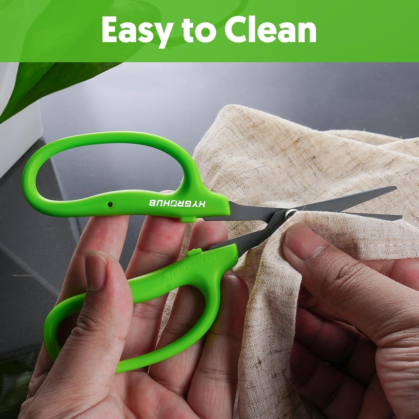 Garden Scissors, 6in Pruning Shears Snips Non-stick Coated Sharp Steel Blades - Gardening Tools Garden Shears for Plants Herb Flowers in Grow Tent and Hydroponics