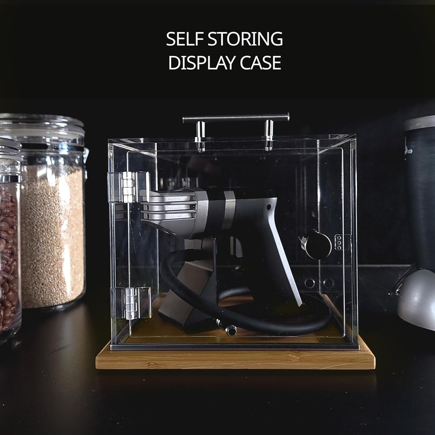 The Smoking Cube - Cocktail Smoker and Smoking Box Kit, Magnetically Removable Display Board, with Wood Chips