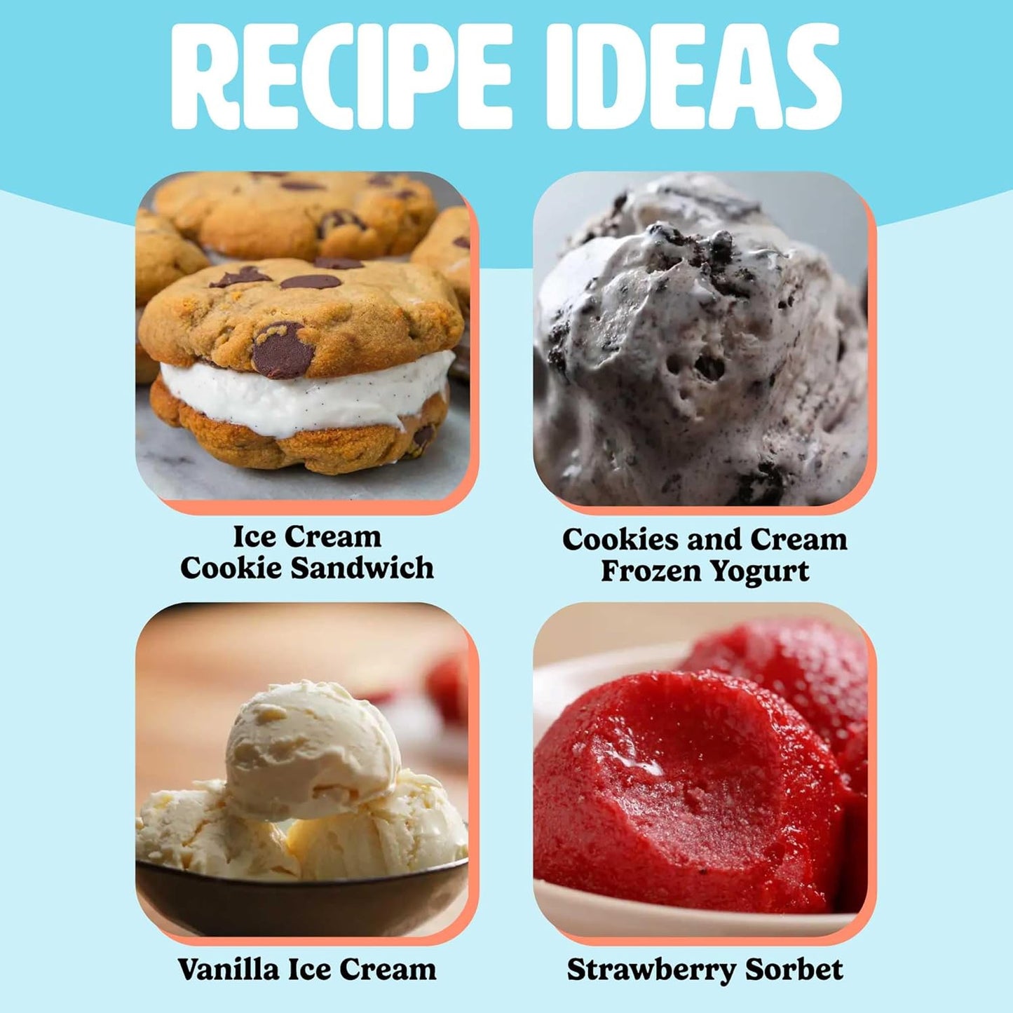 Tasty Mini Ice Cream Maker, Make Ice Cream, Sorbet, Frozen Yogurt, Gelato, Desserts, Quick Results, Pink