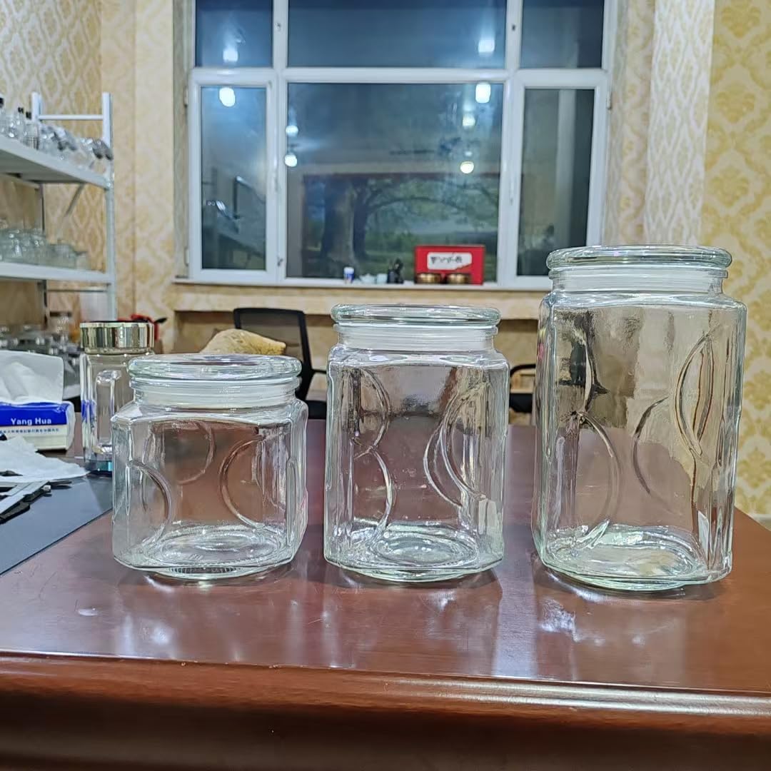 Glass Jars with Lids 78 oz, Airtight Silicone Seal & Non-Slip Design, Large Glass Storage Containers with Lids, Wide-Mouth Storage Containers for Kitchen, Laundry, Pantry & Office