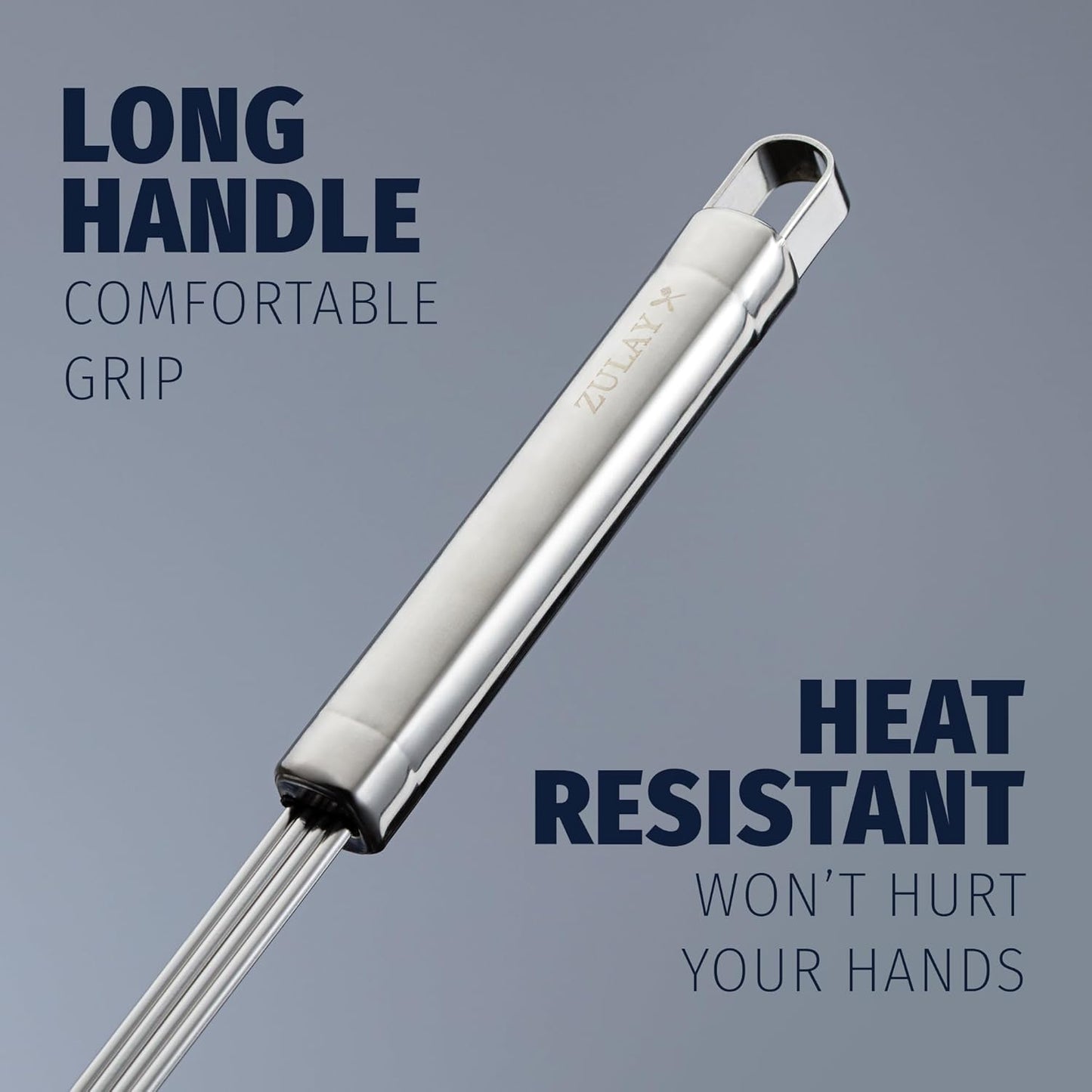 Zulay Kitchen Premium Stainless Steel Spider Skimmer 15.35” - Spider Kitchen Utensil with Premium Ergonomic Handles for Easy Use - Easy to Clean - Perfect for at Home Cooks & Chefs