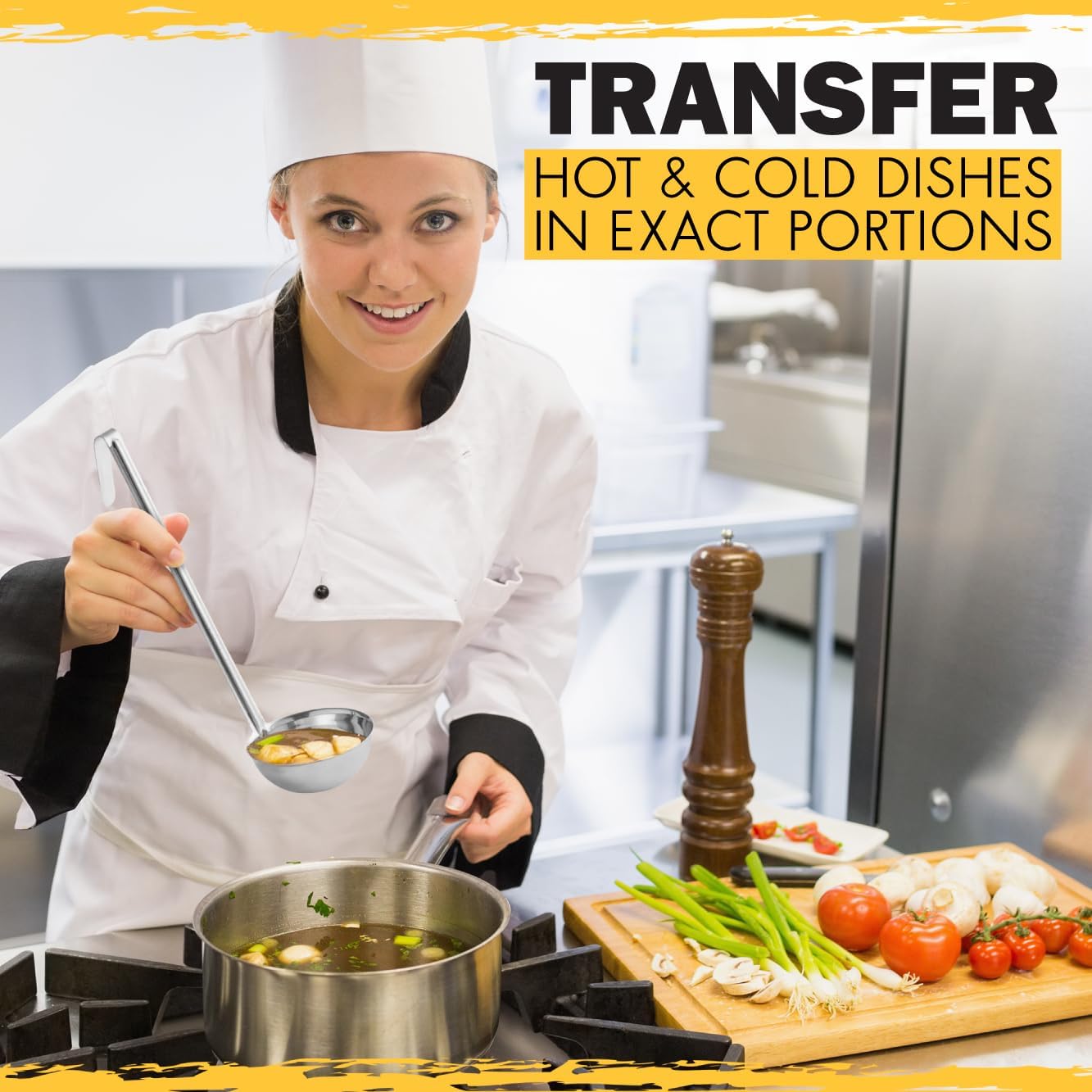 Ladle - Durable Stainless Steel Ladle Serving Measuring Soup Dressing Sauce Gravy Sturdy Dependable Long Handle for Kitchen (1, 10 Oz.)